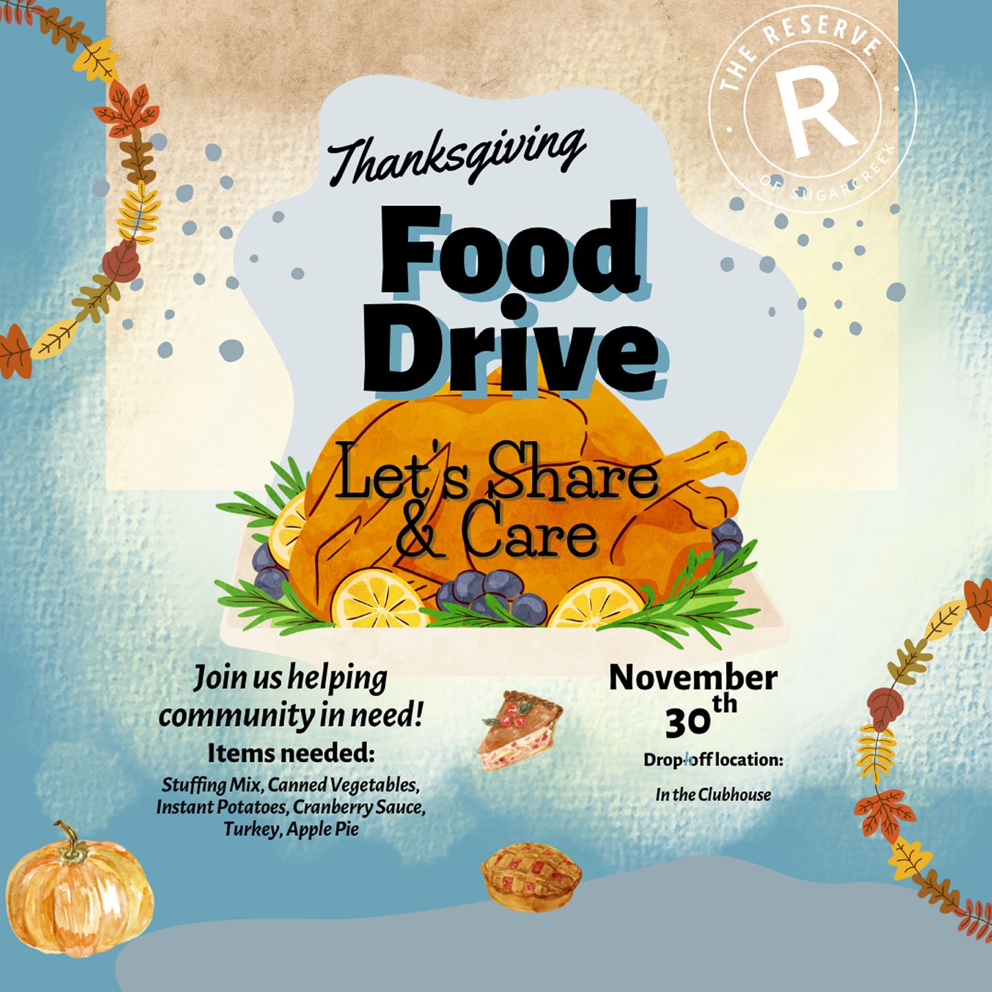 🦃 There&rsquo;s still time to give back! 🥫We&rsquo;re partnering with Dayton Recovery Project Inc. this holiday season to support their Thanksgiving Food Drive and help local families in need.Bring your canned food donations to the clubhouse now th