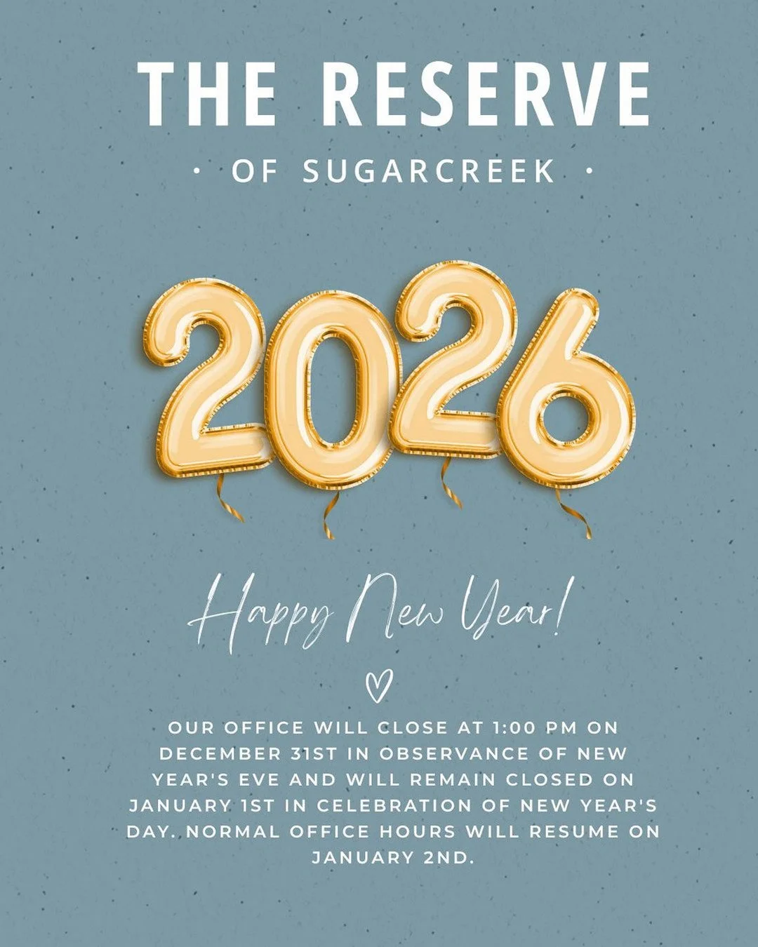 🎆 **New Year&rsquo;s Eve Holiday Hours** 🎆Friendly reminder that the Reserve of Sugarcreek office will be **closing early at 1:00 PM on December 31st**.We wish everyone a safe and happy New Year! 🥂✨#ReserveOfSugarcreek #NewYearsEve #HolidayHours #