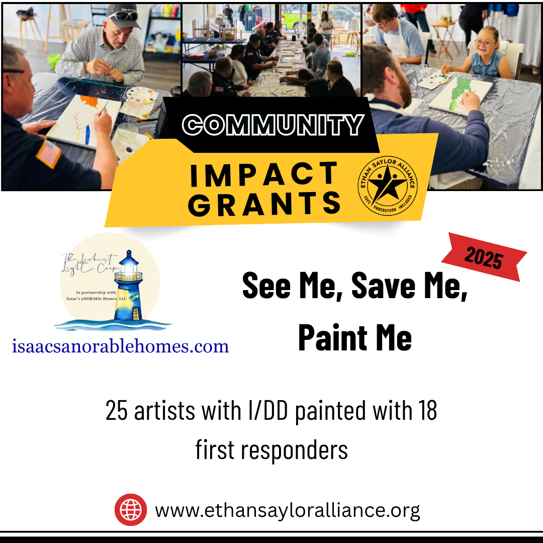Social media flyer: The Luckiest Light held an event with 25 artists with I/DD painting alongside 18 first responders