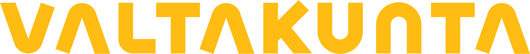 Suuri, keltainen teksti 'VALTAKUNTA' mustalla taustalla.