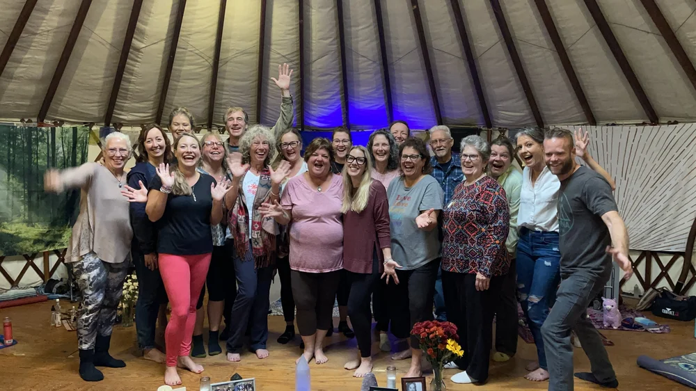 Katie Sutton with a group at a Zen Within Academy workshop