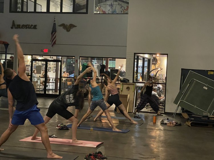 Brewery yoga event with a live DJ set by DJ JoshPaul