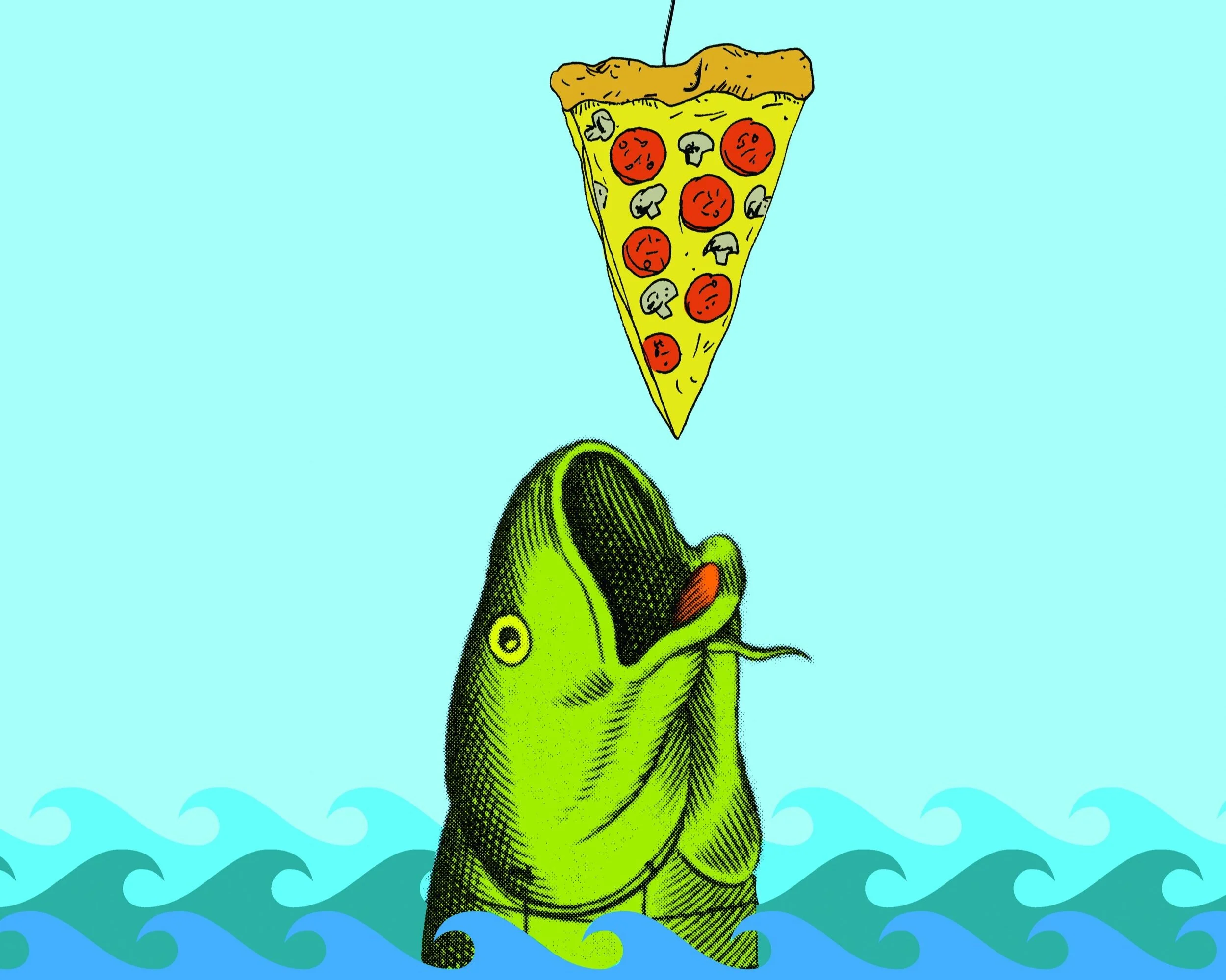 Fish and pizza brand strategy visual