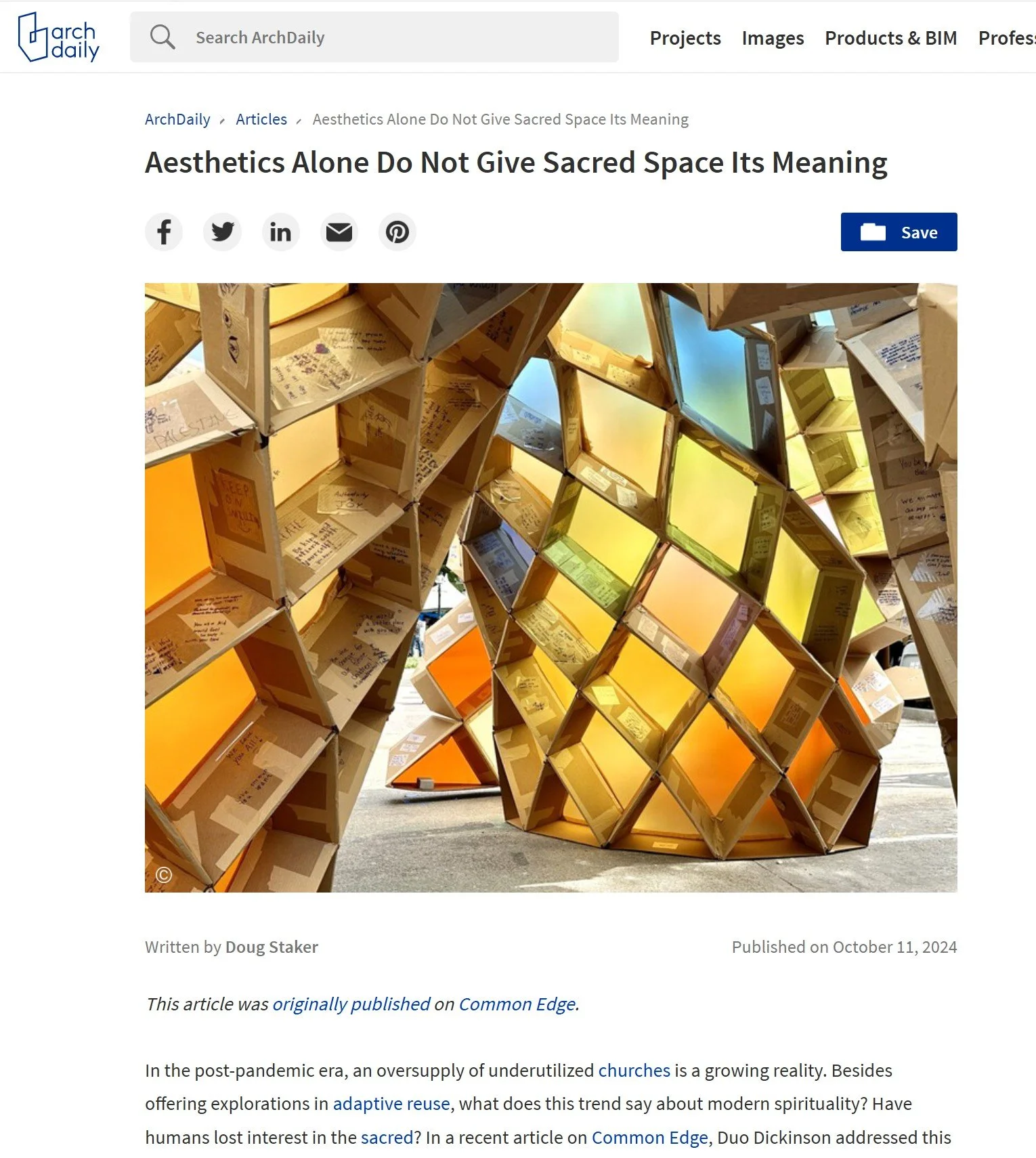 ArchDaily Article: Big Day!