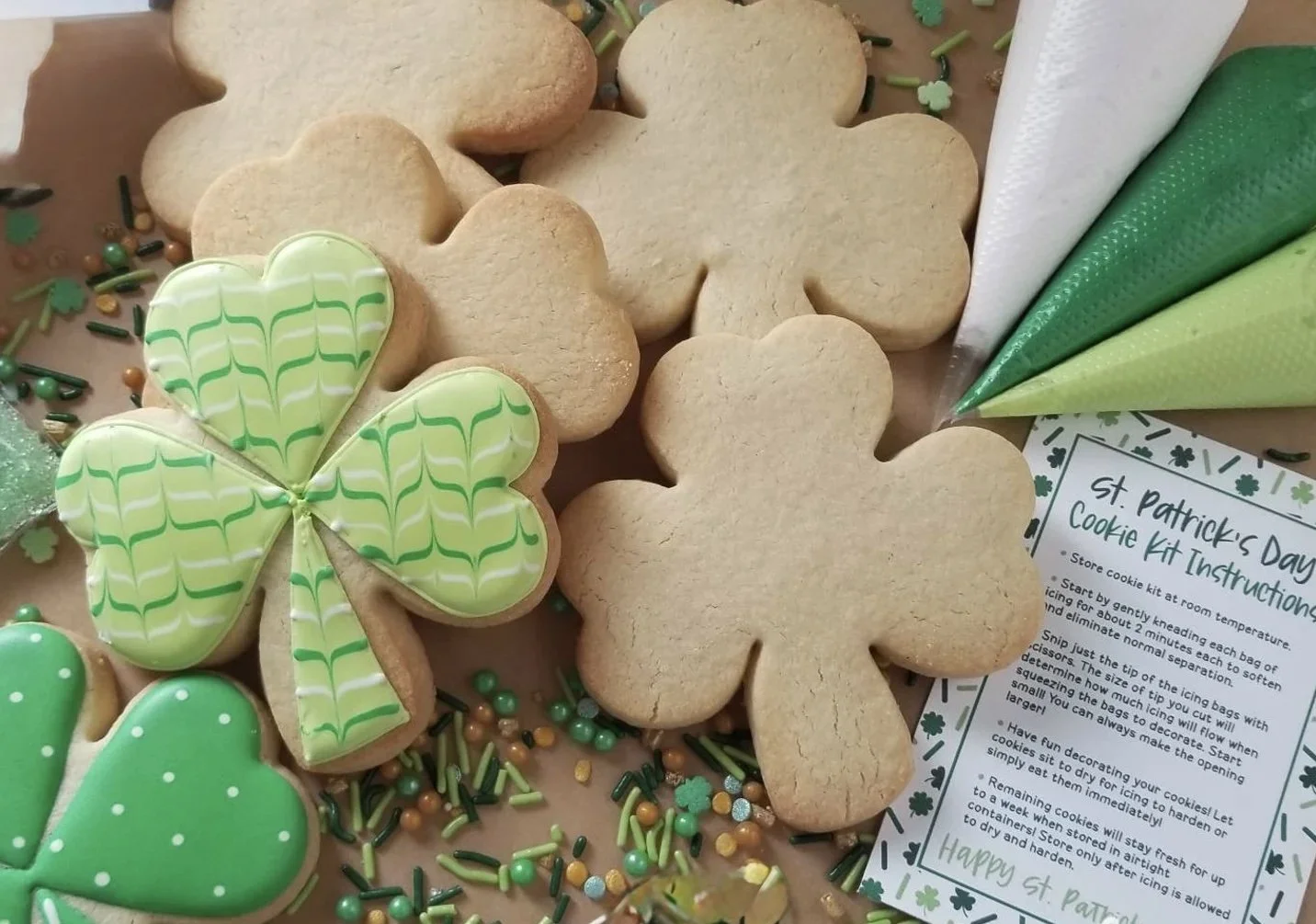 DIY Shamrock cookie kit
