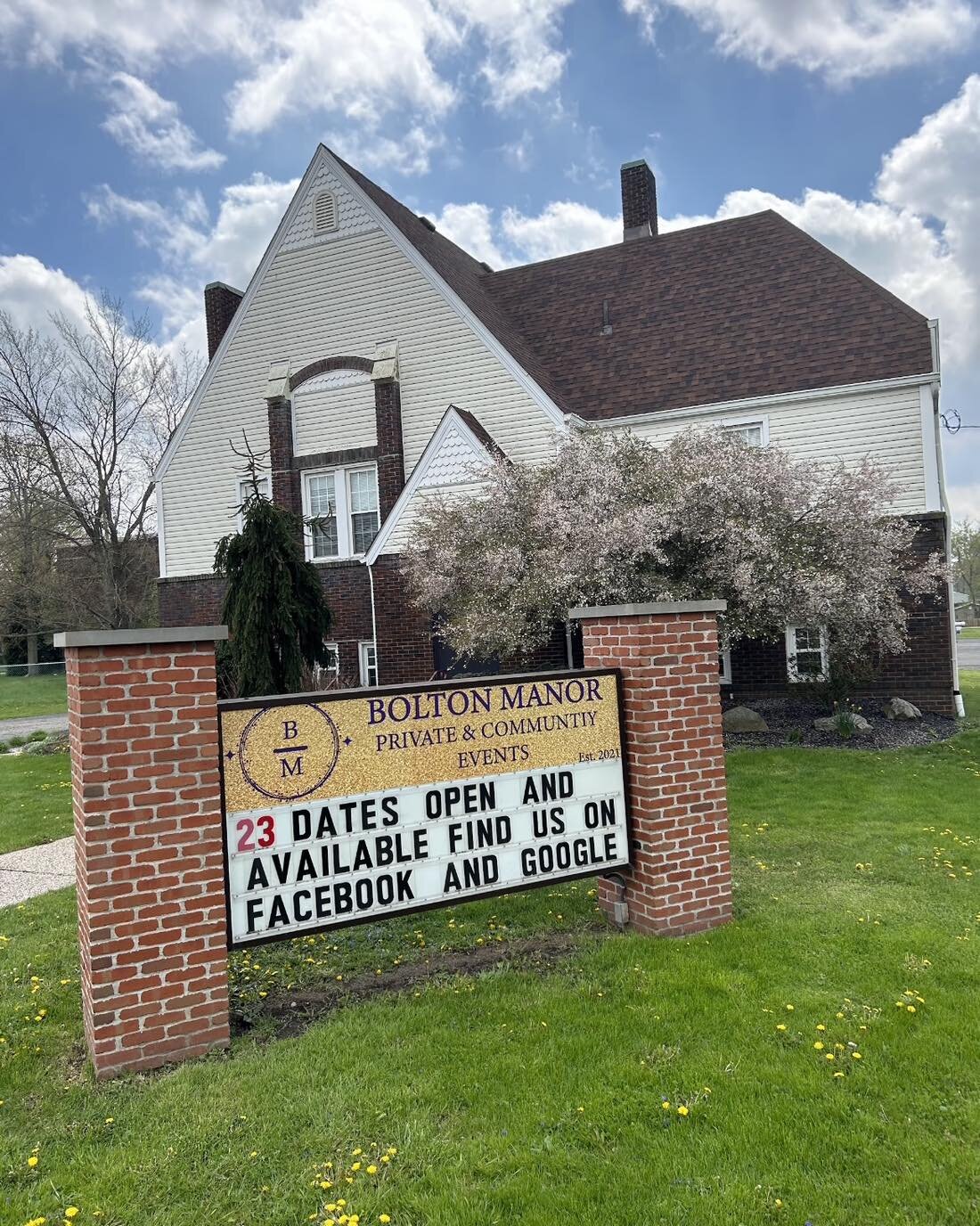 What the sign says! We still have some 2023 dates available and we want you to fill them. 😁

Contact us today to book your tour of Bolton Manor! What are you waiting for?! 

If you think you may be a Bolton couple, check us out on Facebook and Googl