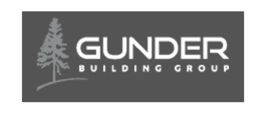 Gunder Building Group logo with a tree graphic on a gray background.