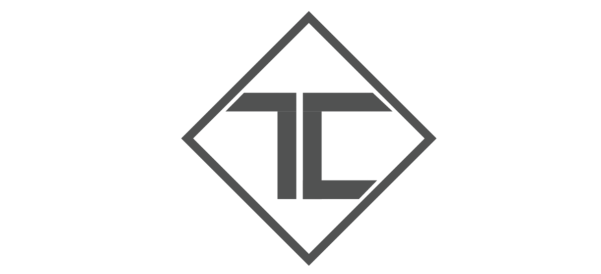 Black and gray logo with the letters 'T' and 'C' inside a diamond shape.