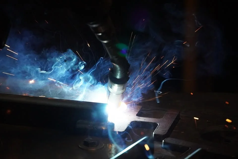 A CFD employee during the fabricating process