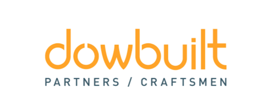 Logo for 'Dowbuit Partners & Craftsmen' with stylized text in orange and blue.
