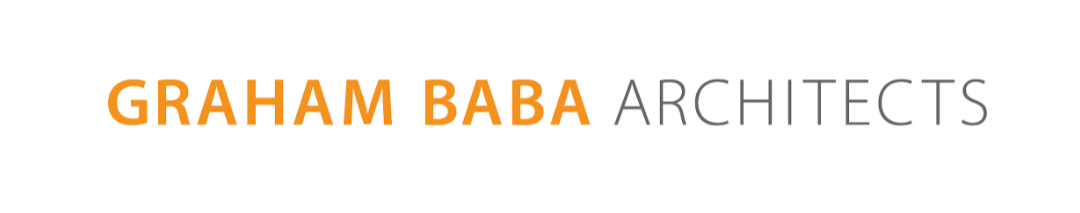 Logo for Graham Baba Architects in black, orange, and gray text.
