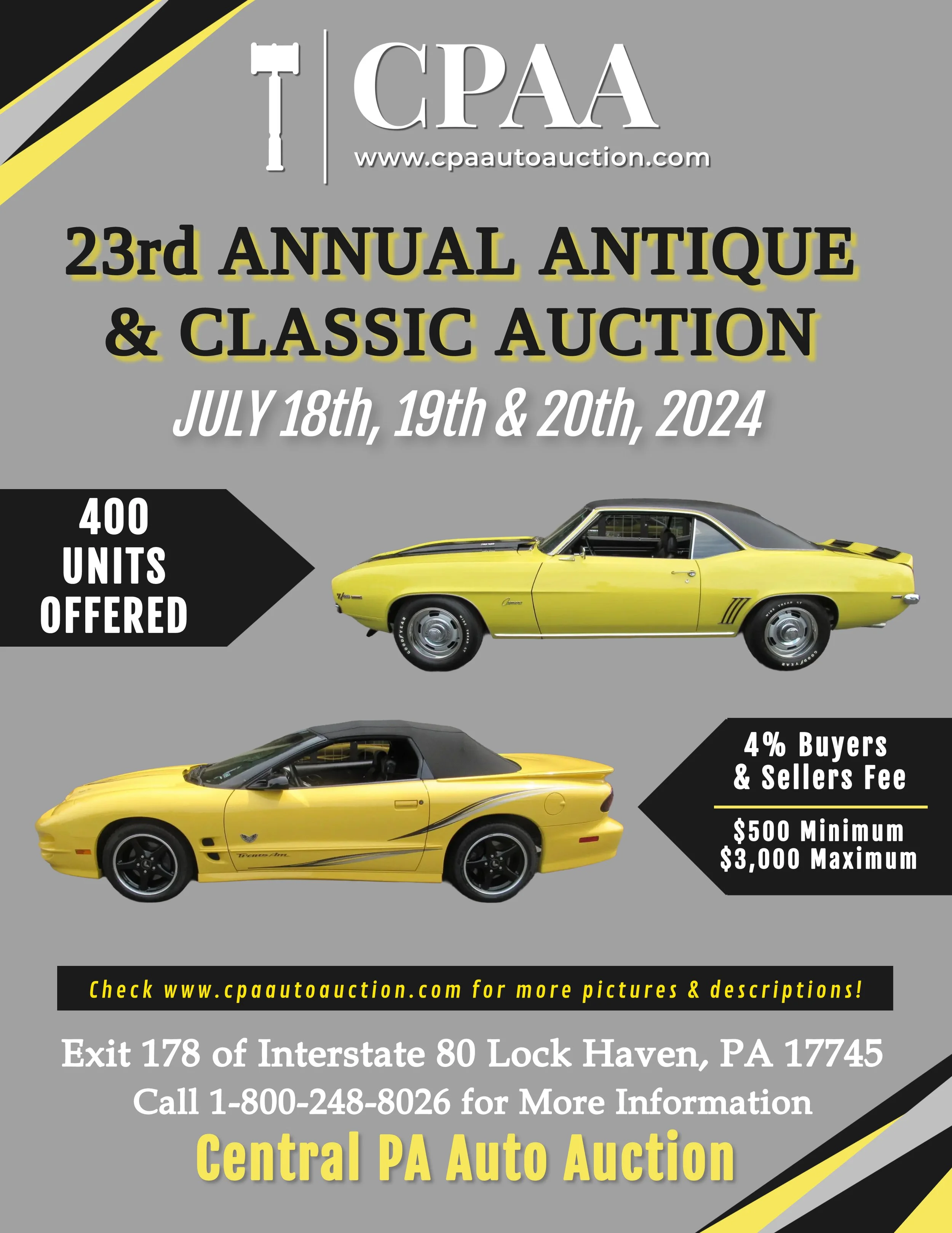 Annual Antique & Classic Auction — Central Pennsylvania Auto Auction