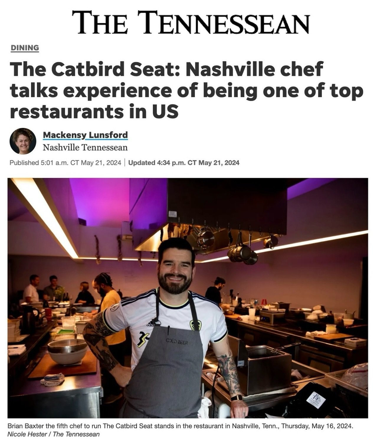 We are so proud of all Chef Baxter has accomplished over the past four years at The Catbird Seat. As his tenure comes to a close later this year, we&rsquo;re reminded of how special his time at the helm has been. 

Thank you @mackensylunsford @tennes