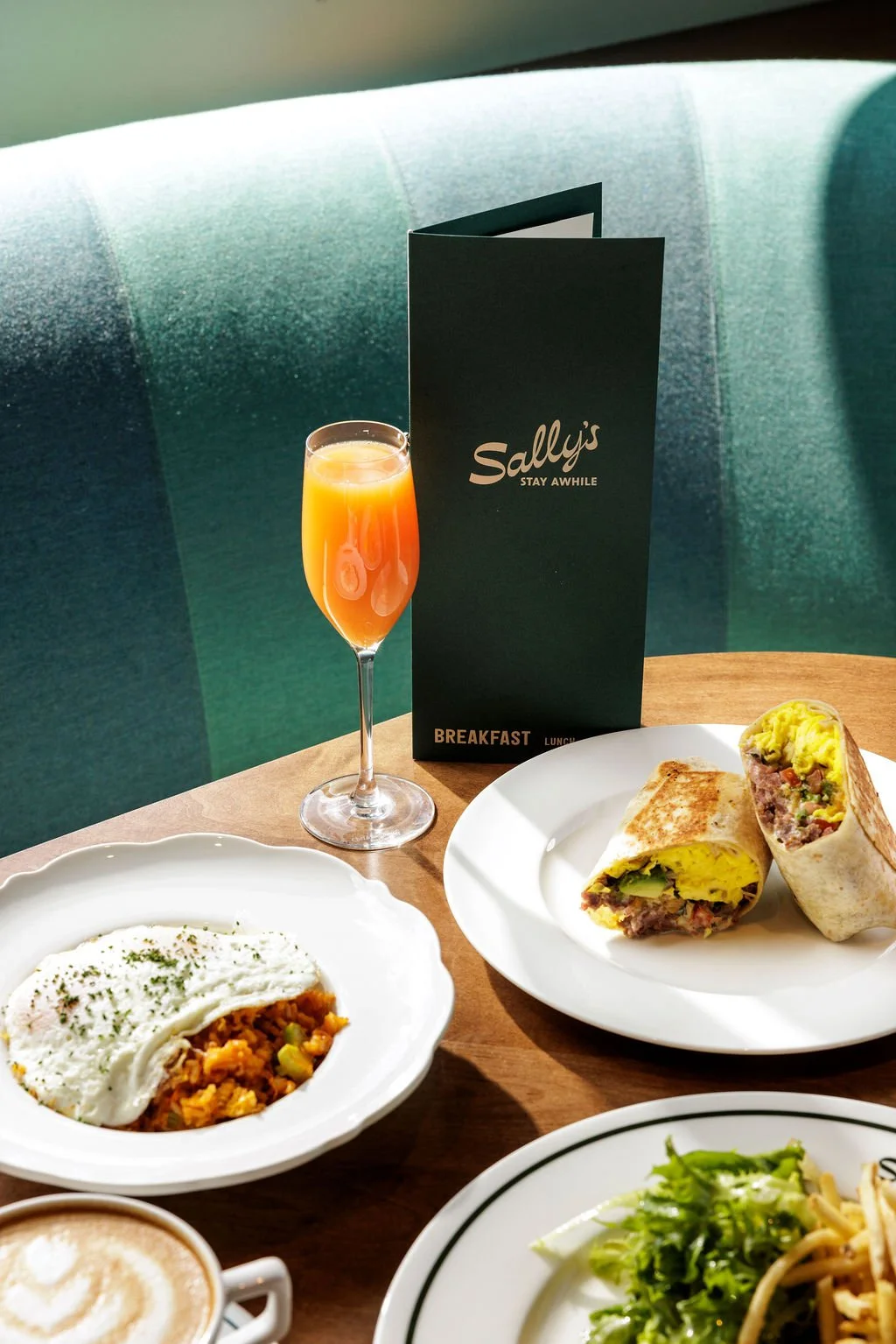 Croissant waffles, French dips, happy hour, Sally's Stay Awhile opening