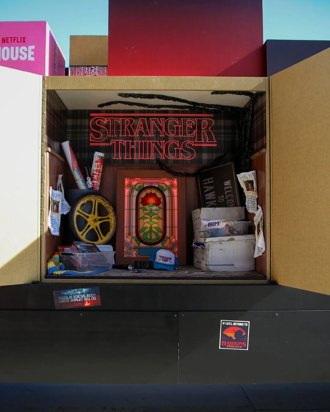 Netflix House Dallas opens at Galleria Dallas on December 11, but the popcorn is popping (up) early in the Park!
&nbsp;
Look for the Netflix House moving truck, and check out themed boxes and an interactive scavenger hunt inspired by&nbsp;Stranger Th