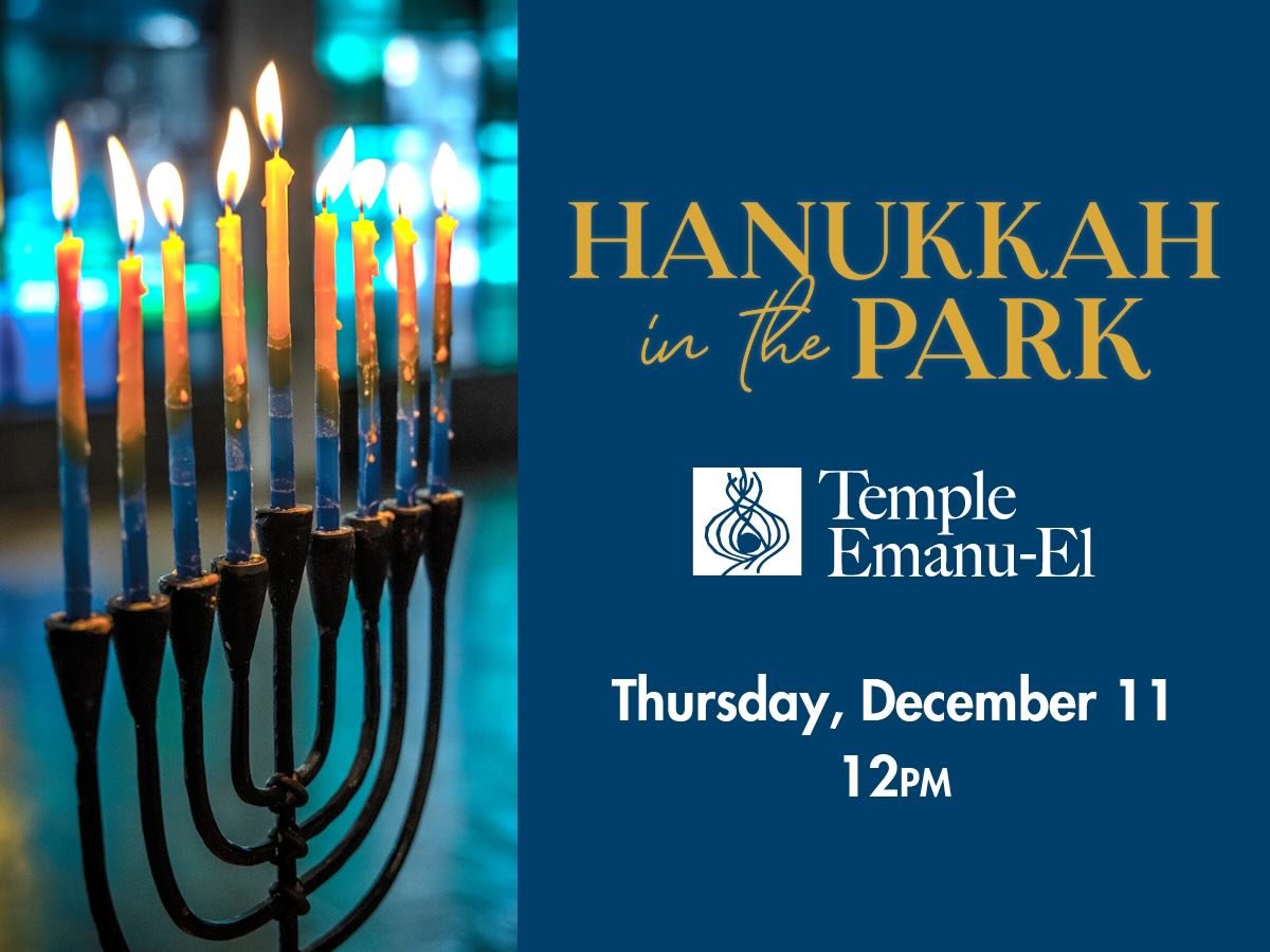 Join us on Thursday for a celebration of the Festival of Light! 

Temple Emanu-El Choir and cantors Vicky Glikin, Leslie Niren and Hallie Weiner, bring Hanukkah to life with a joyful performance in the heart of Dallas. Enjoy music celebrating the Jew