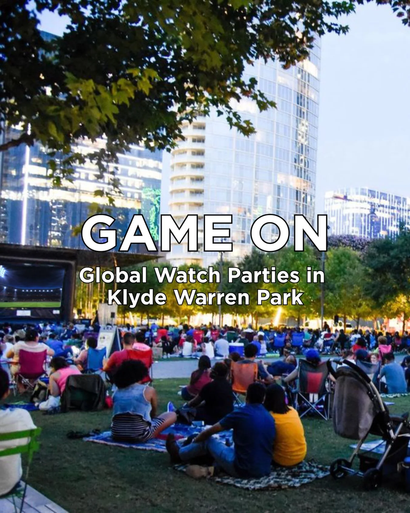 Watch the world&rsquo;s biggest soccer tournament in Klyde Warren Park! ⚽️

Starting June 11, join fans from around the world for free public watch parties throughout the tournament. Gather with friends and family to watch matches on a giant LED scre