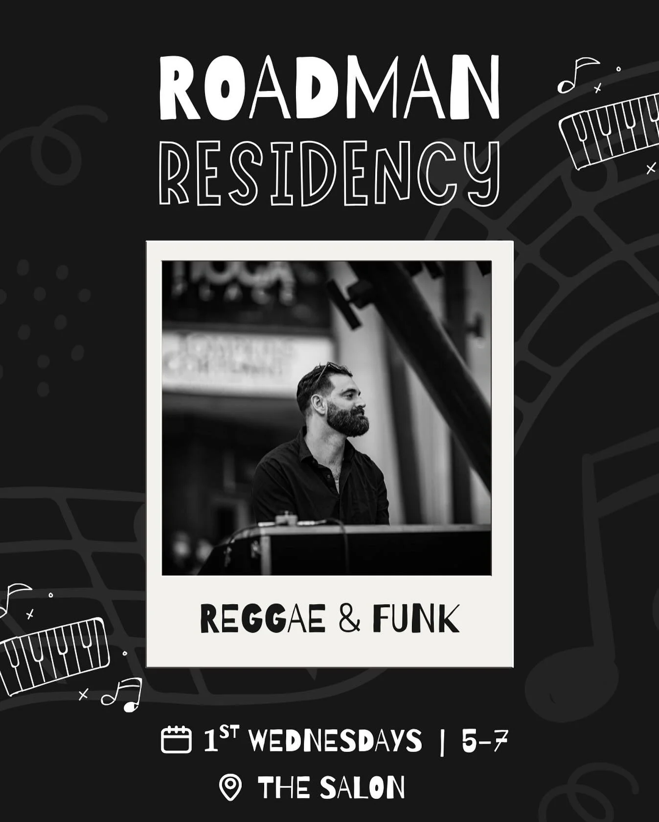 On the first Wednesday of every month (starting THIS Wednesday April 1) @roadmanmusic will be jamming in the Salon and bringing us all the funky vibes. If we&rsquo;re lucky, he&rsquo;ll bring the organ on occasion&hellip;😌 We&rsquo;ll have some spec