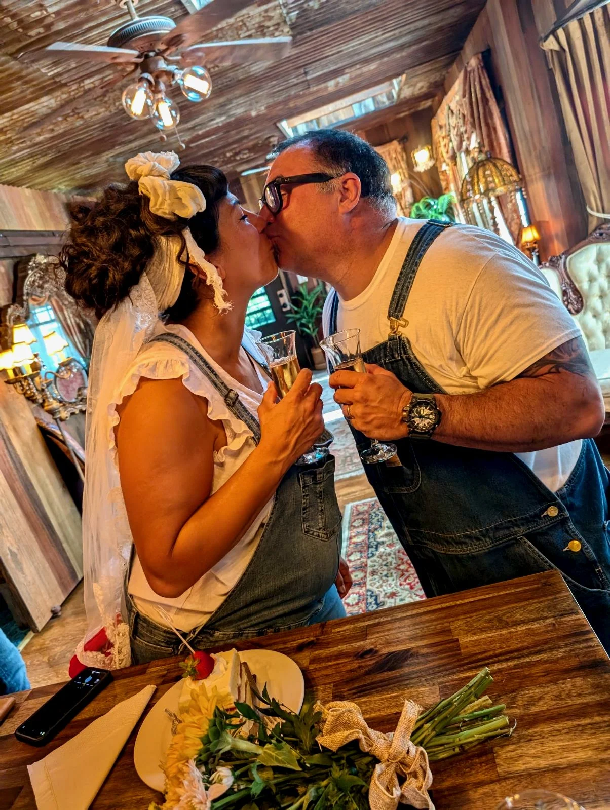 Best little minimony ever! Rock and roll rockabilly classic truck wedding Old Brown House Highland Park Los Angeles Best Micro wedding Venue
