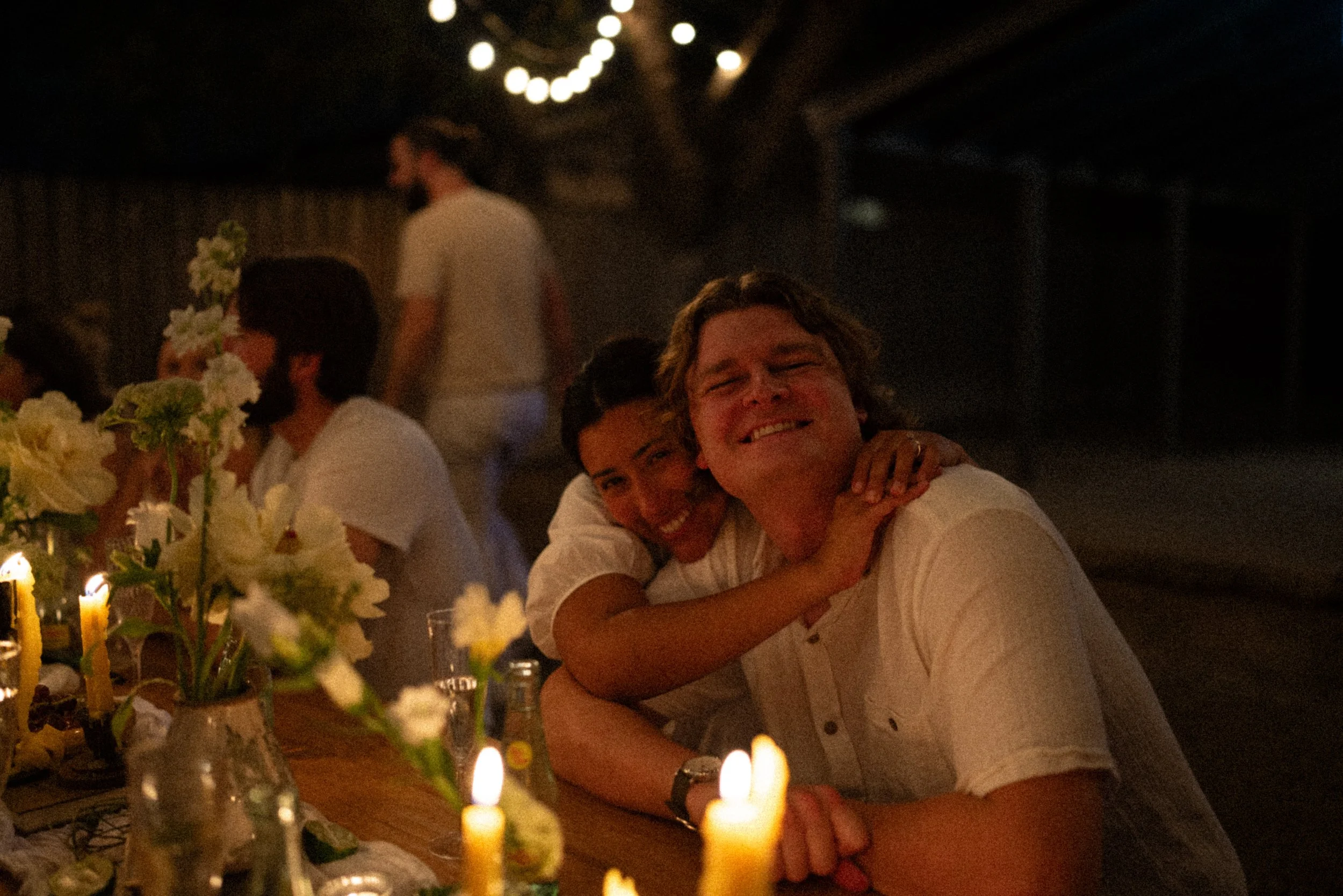 Austin wedding photographer capturing heartfelt speeches at engagement party