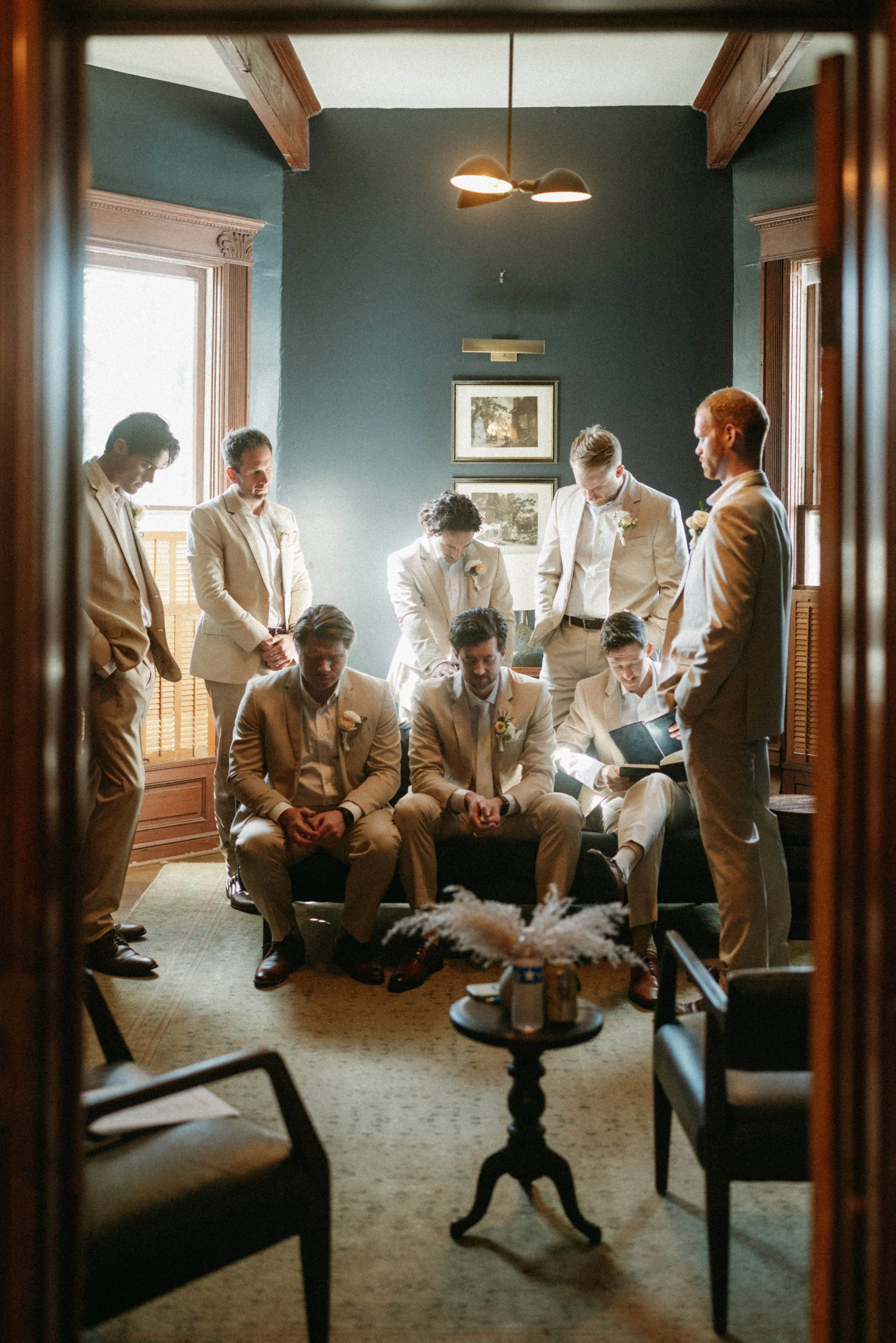 Groom’s Prayer with Groomsmen at The Grand Lady