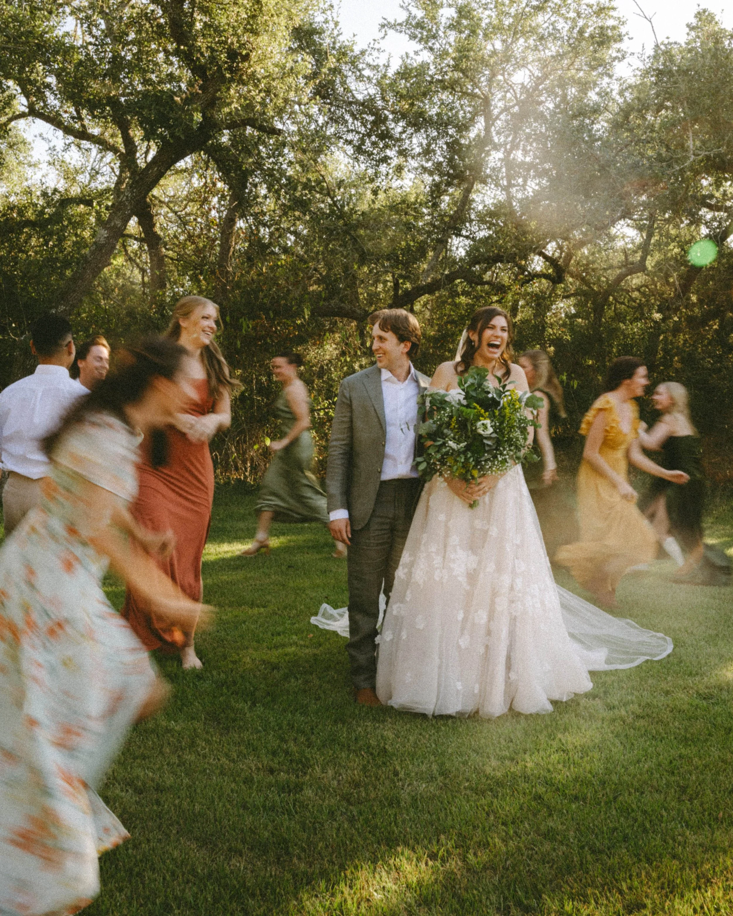 Playful wedding party moment – Austin Wedding Photographer