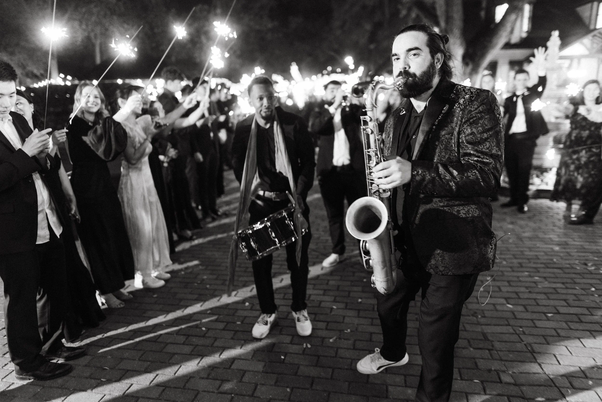 Hybrid 7 band performing live at Houston wedding reception | Austin travel photographer.