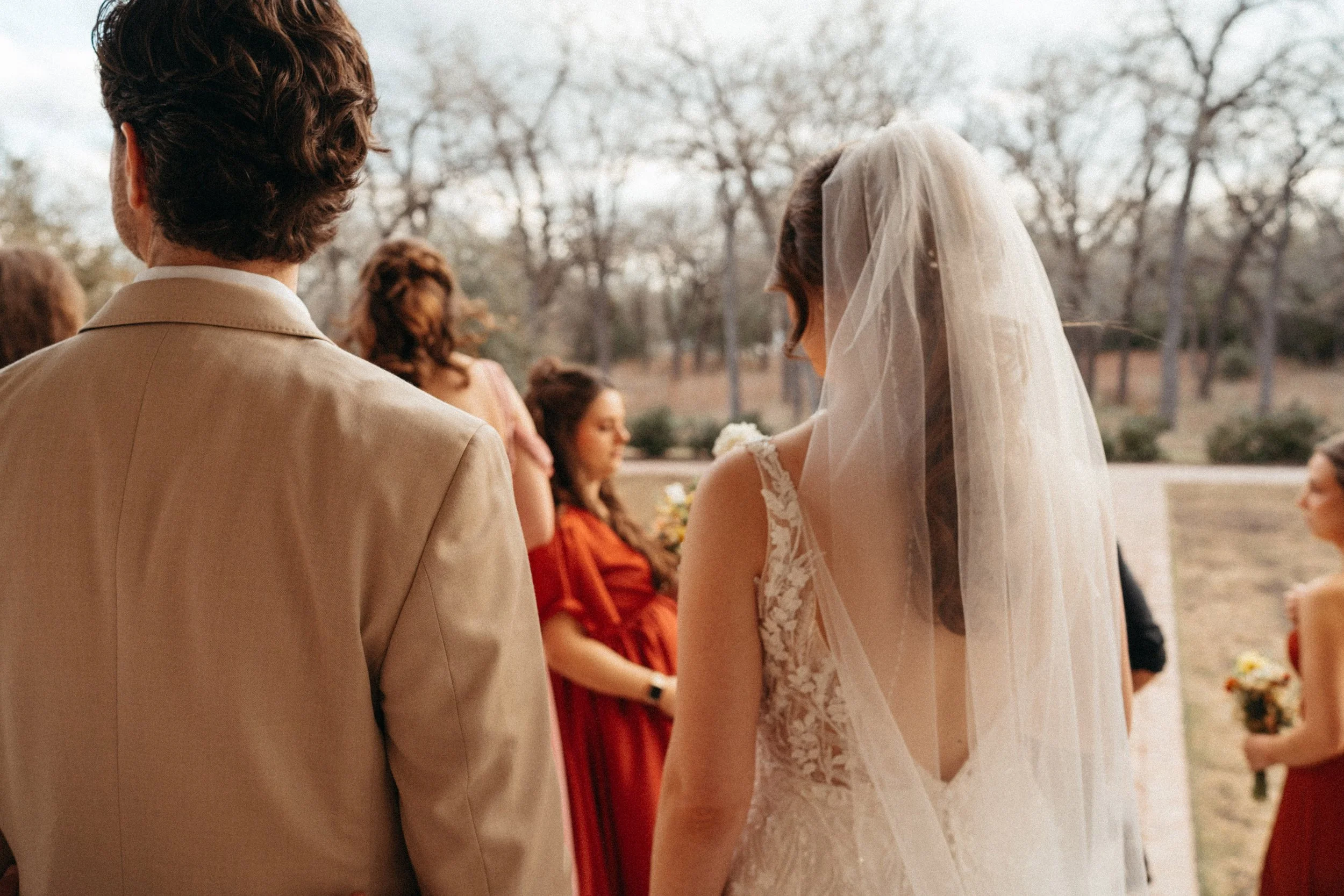 Candid wedding party portrait at The Grand Lady in manor tx