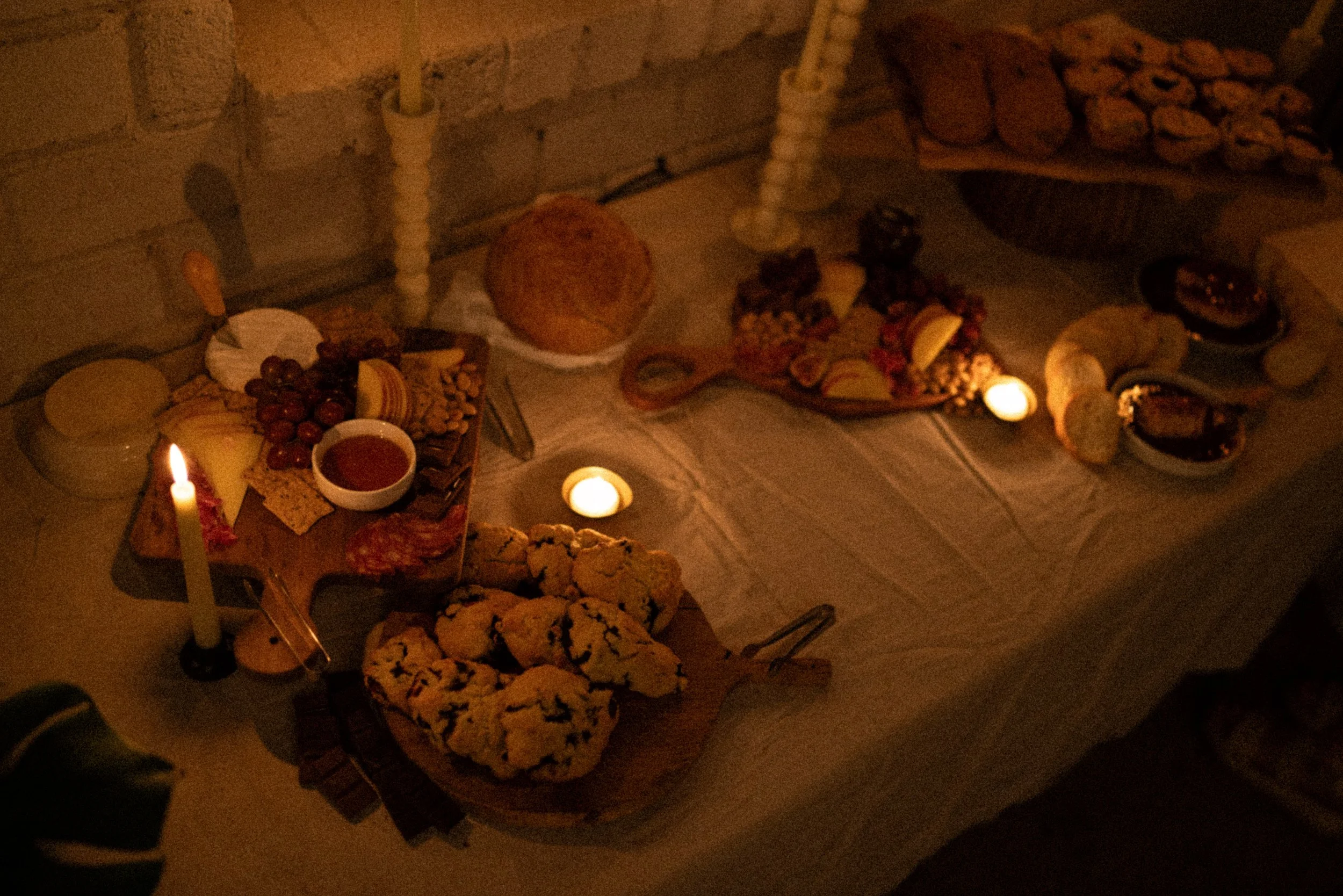 Surprise engagement party in Austin with custom charcuterie board and speeches