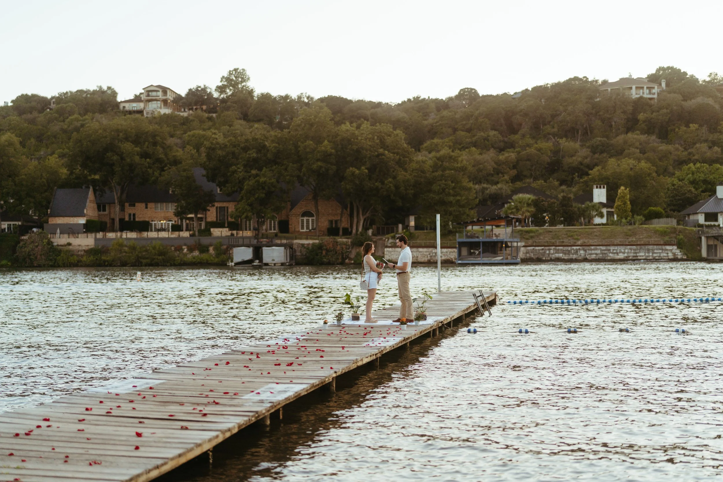 Natural documentary style proposal photography on the lake in Austin Texas