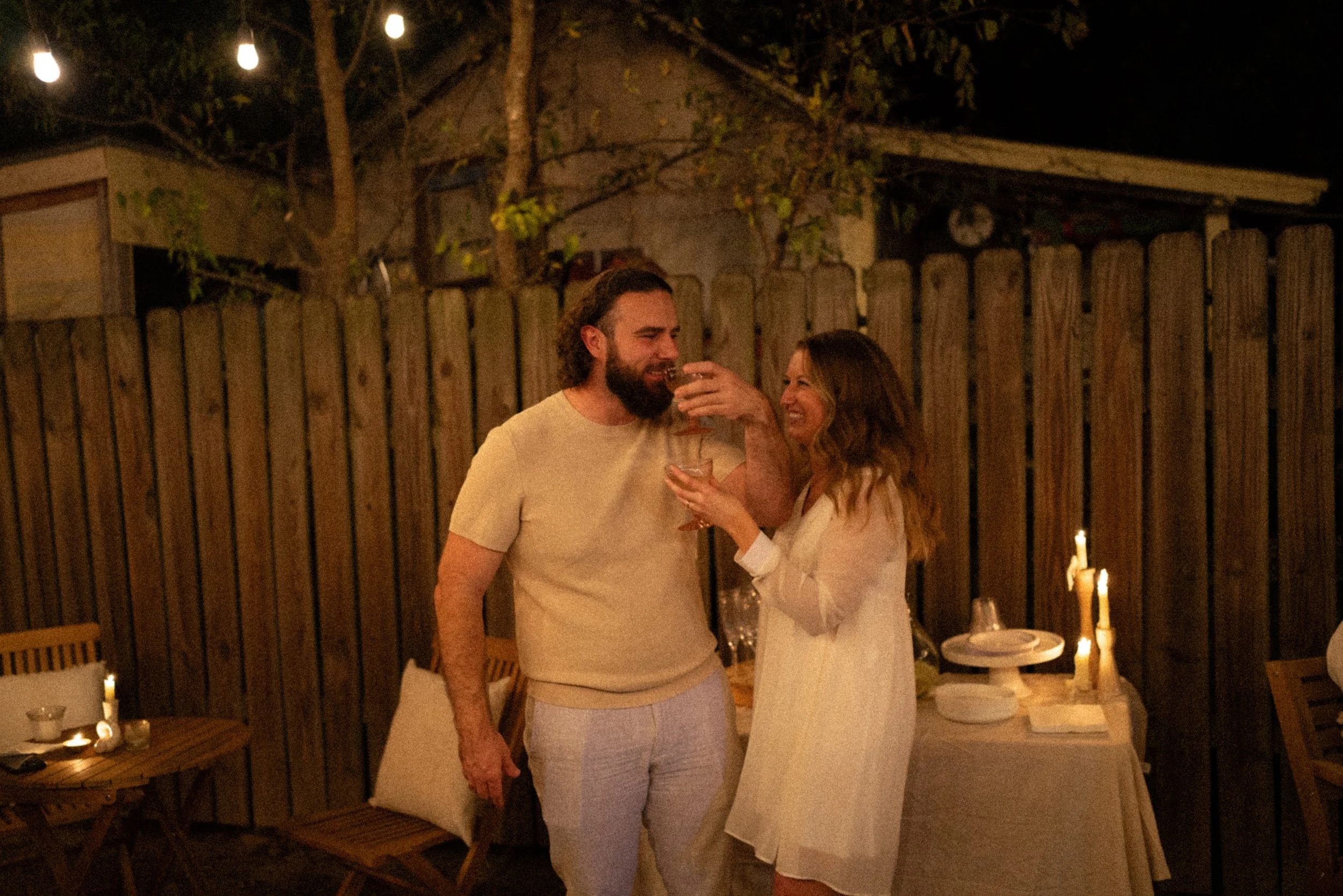 Bride-to-be celebrating with friends and family after proposal in Austin