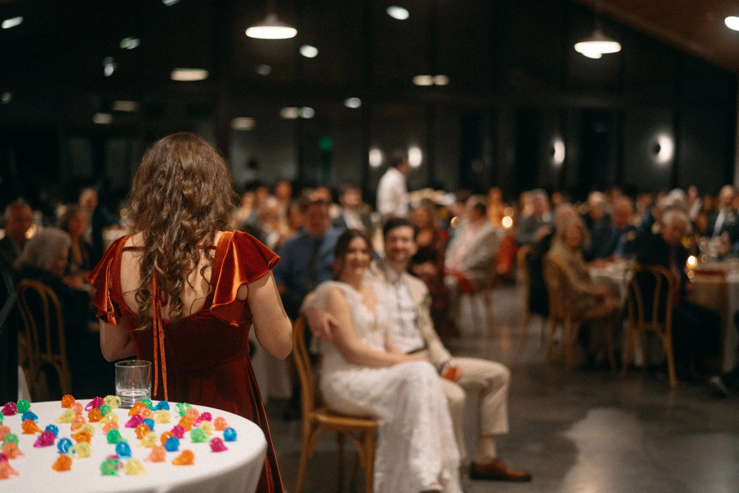 maid of honor Toasts and speeches during wedding reception at The Grand Lady Manor TX