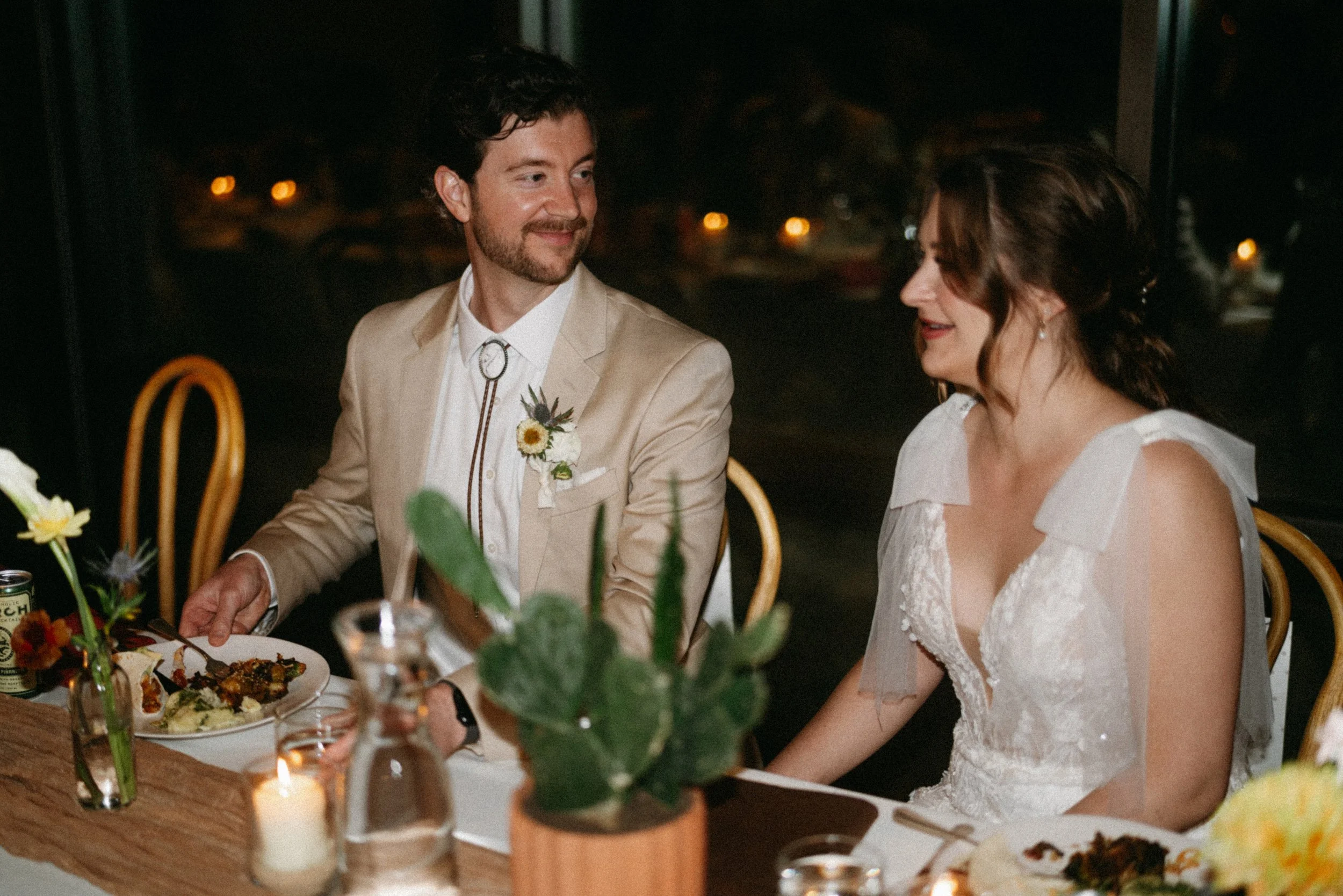 Romantic sweetheart table at The Grand Lady wedding reception in Austin