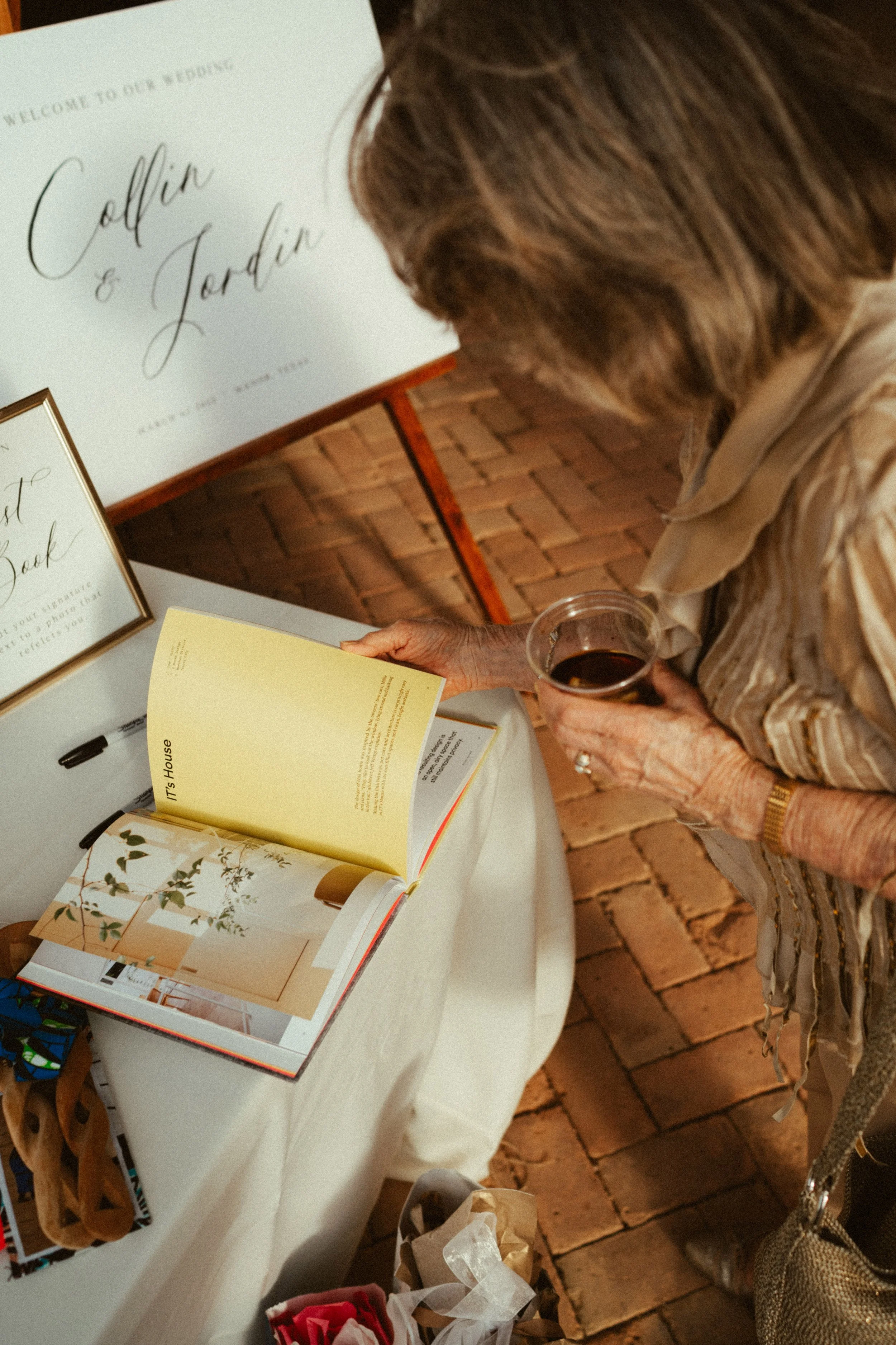 guestbook by After the Tone Co in The Grand Lady reception courtyard