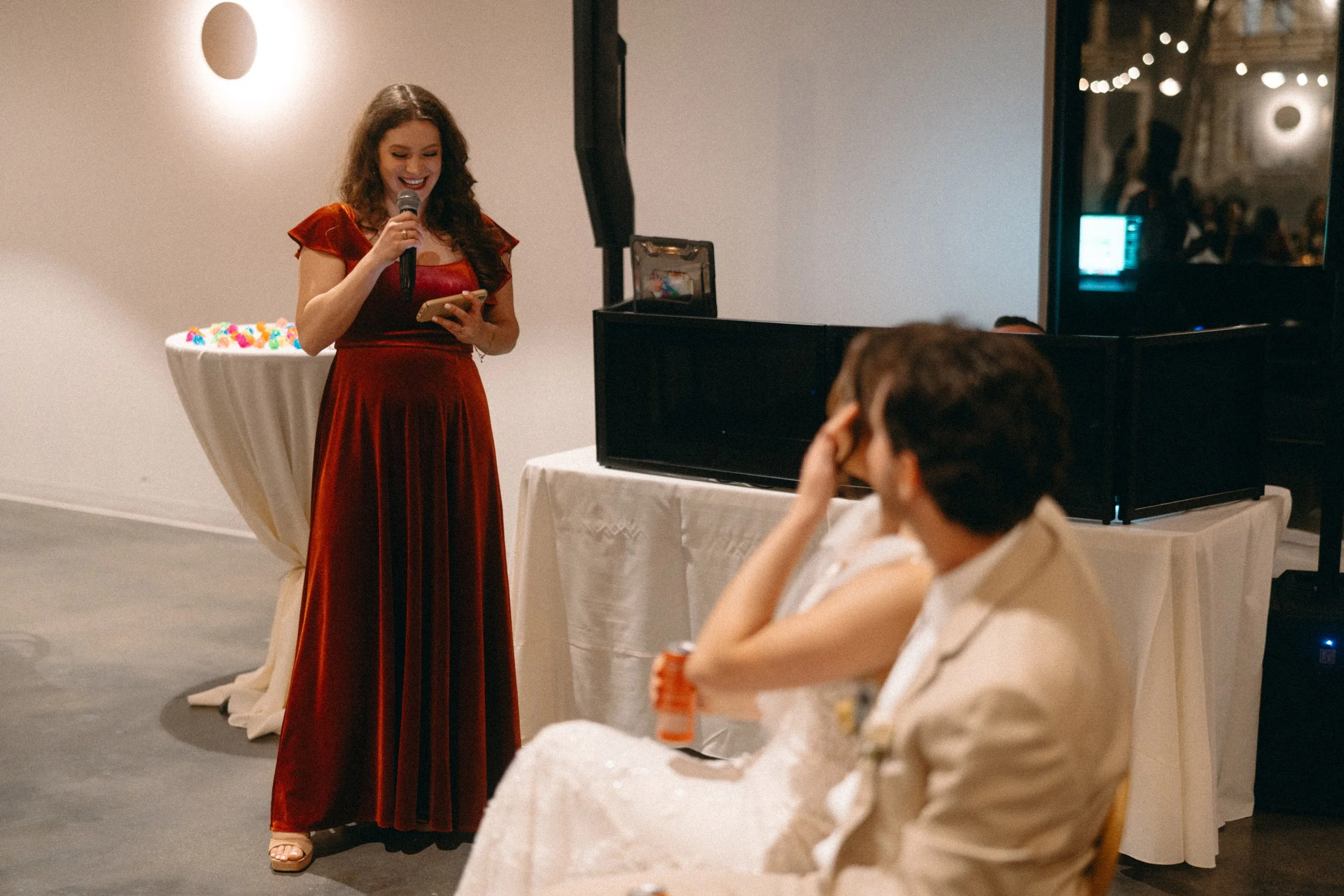 maid of honor Toasts and speeches during wedding reception at The Grand Lady Manor TX