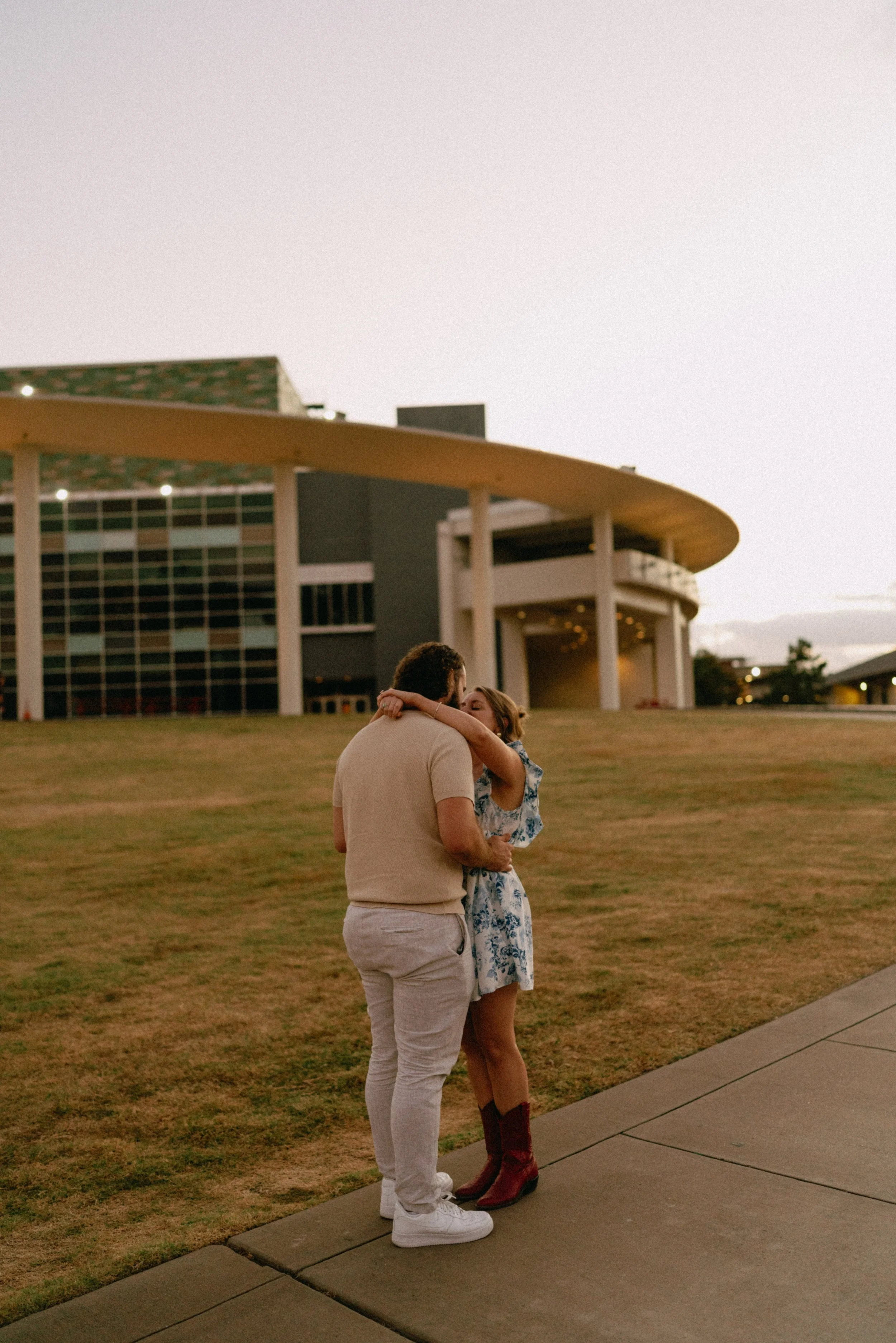 Bride-to-be emotional as fiancé proposes in Austin engagement photography session