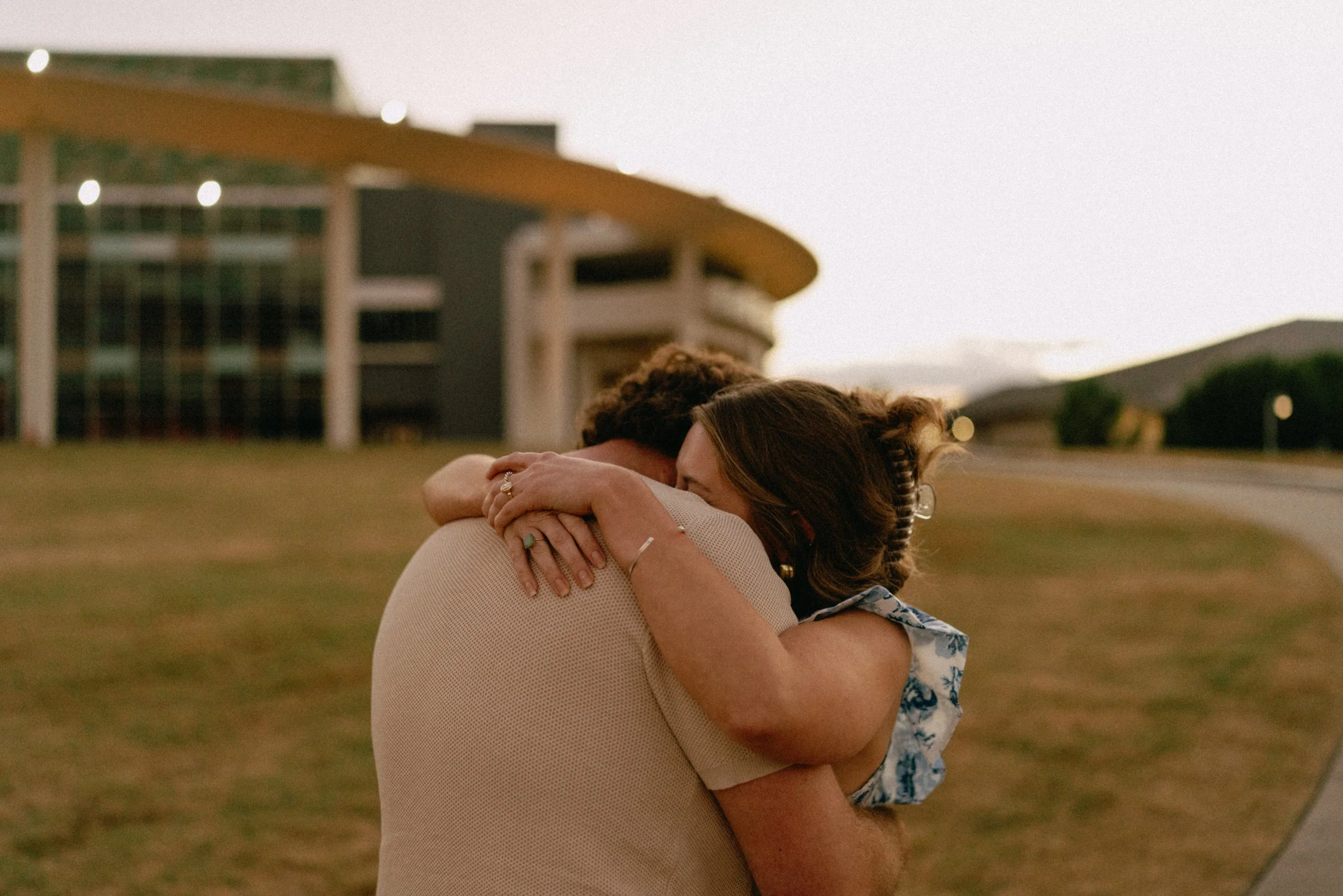 Emotional engagement moment in Austin as bride-to-be says yes
