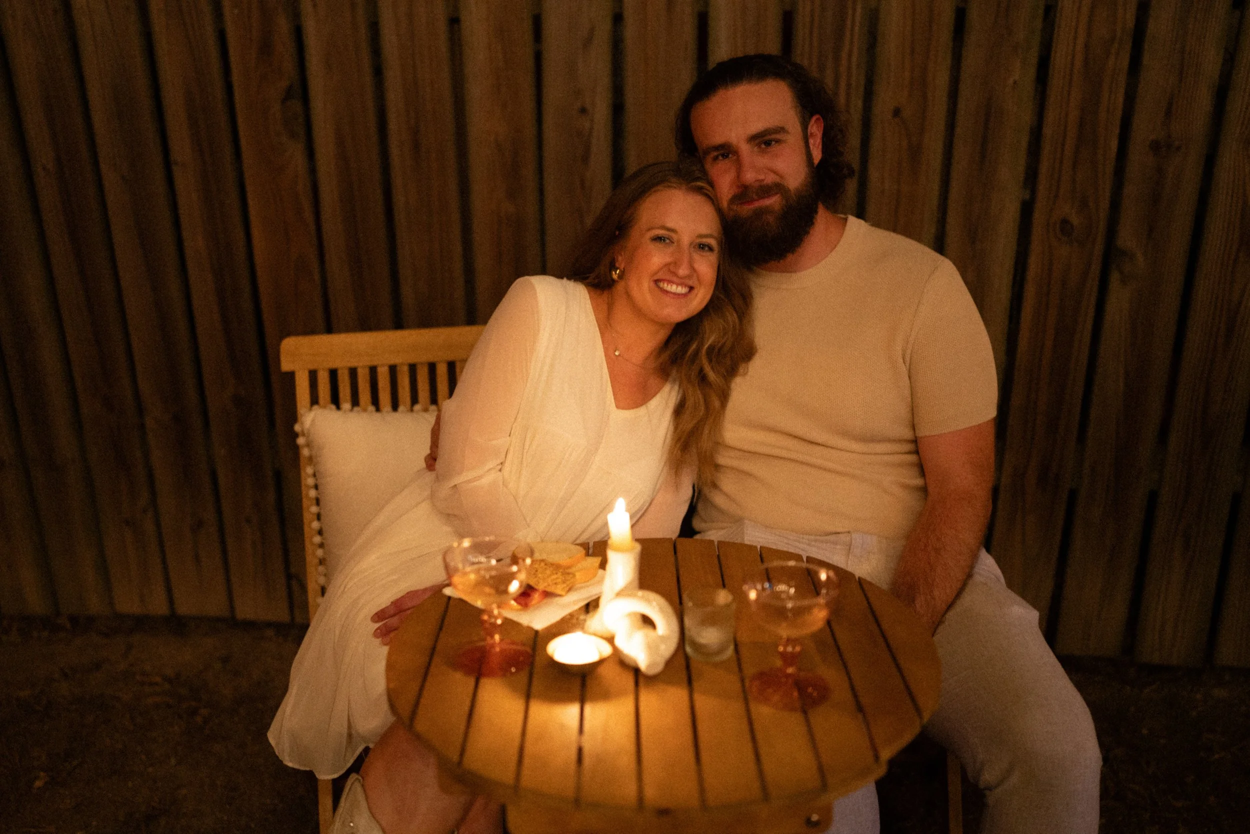 Austin wedding photographer capturing heartfelt speeches at engagement party