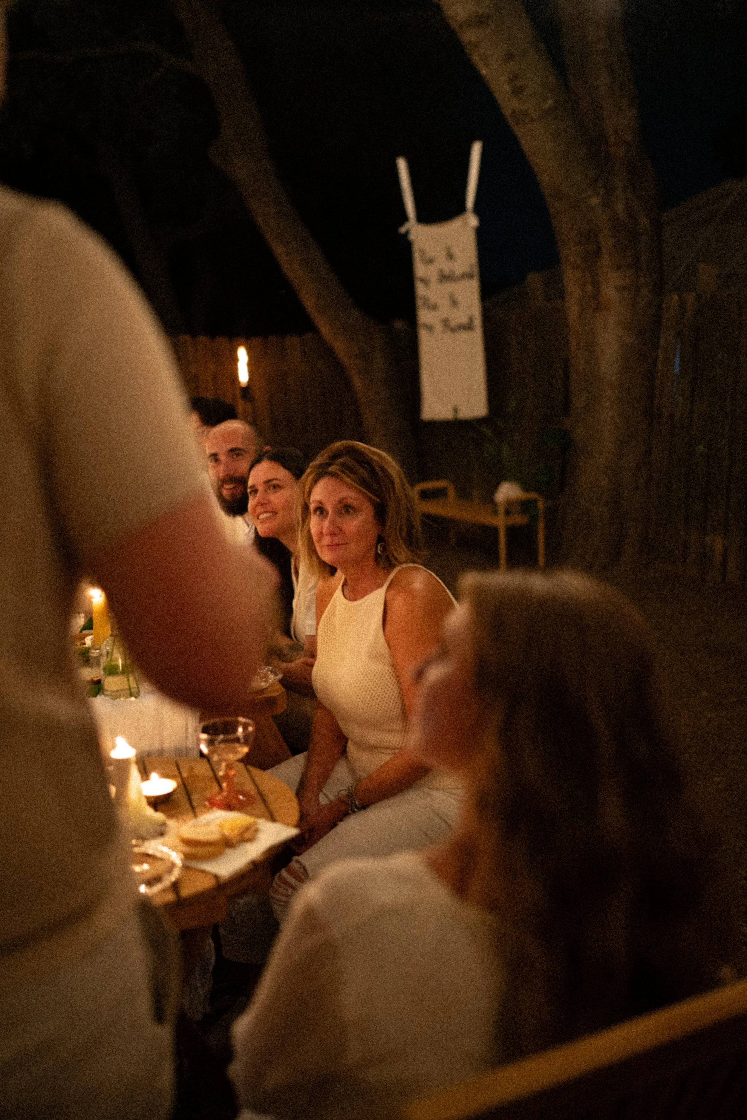 Austin wedding photographer capturing heartfelt speeches at engagement party