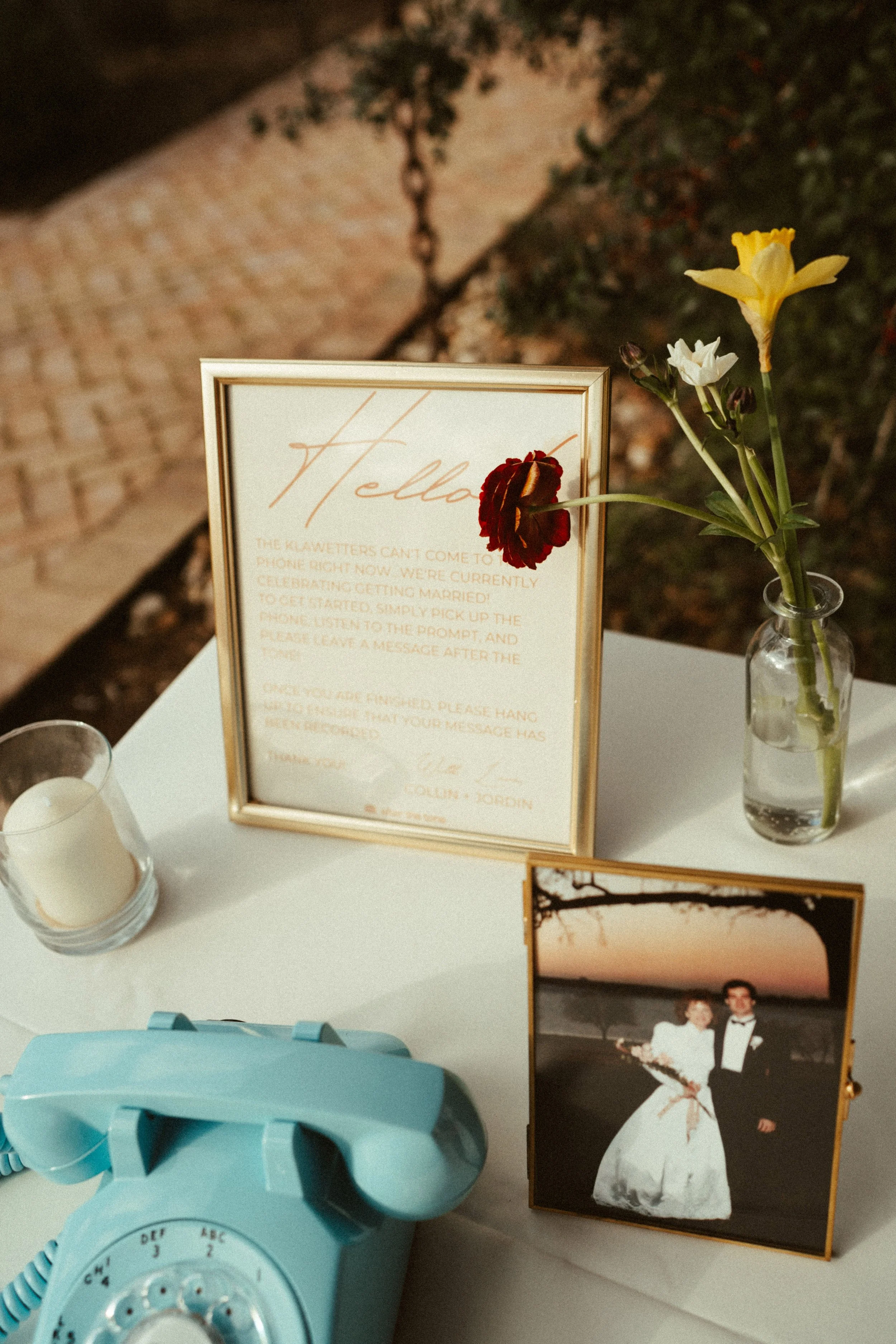 Audio guestbook by After the Tone Co in The Grand Lady reception courtyard