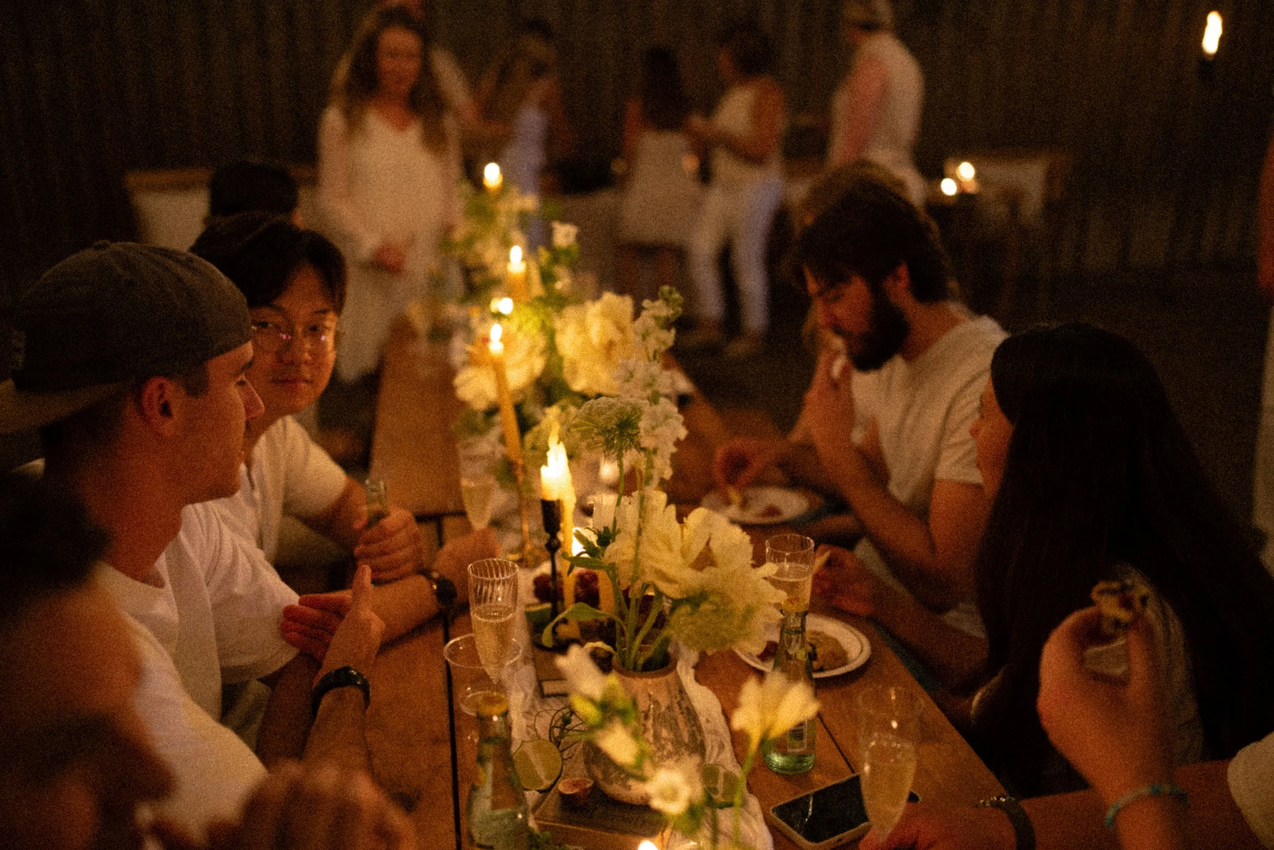 Austin wedding photographer capturing heartfelt speeches at engagement party