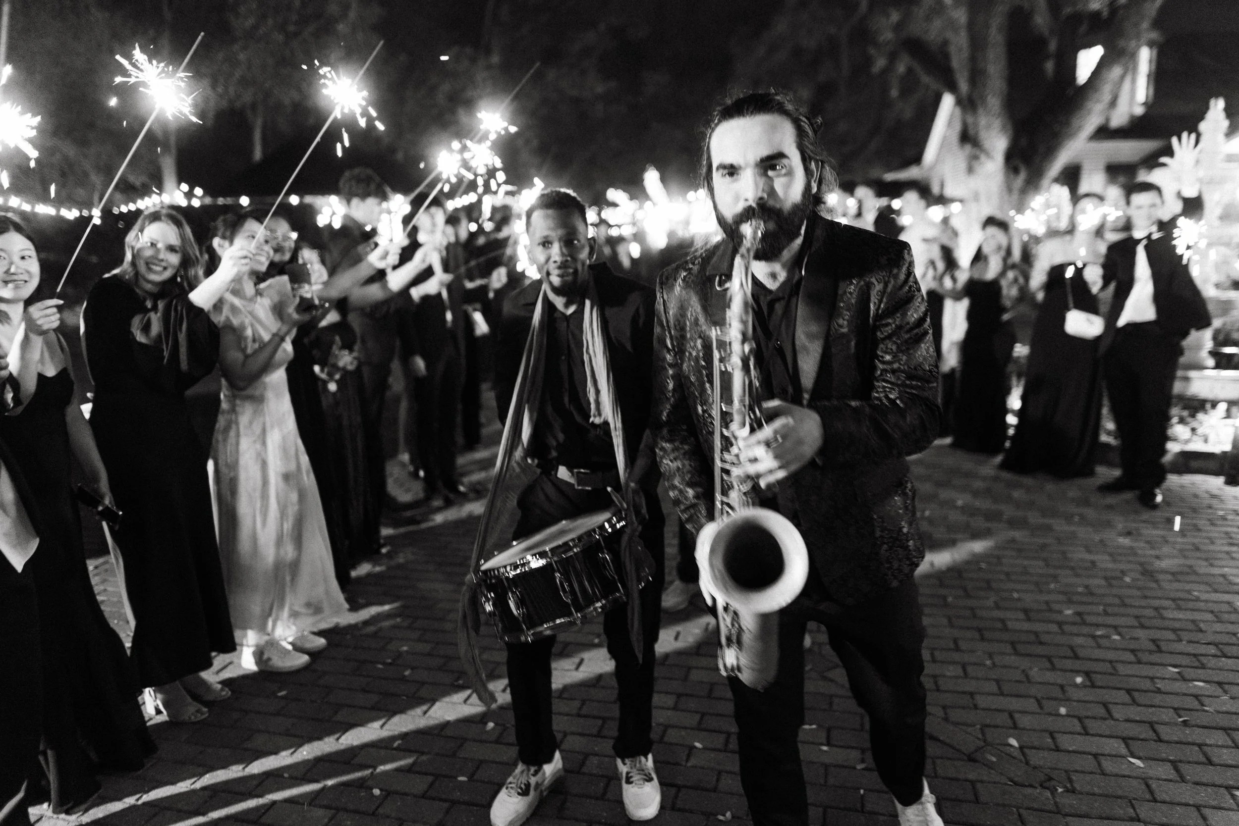 Hybrid 7 band performing live at Houston wedding reception | Austin travel photographer.