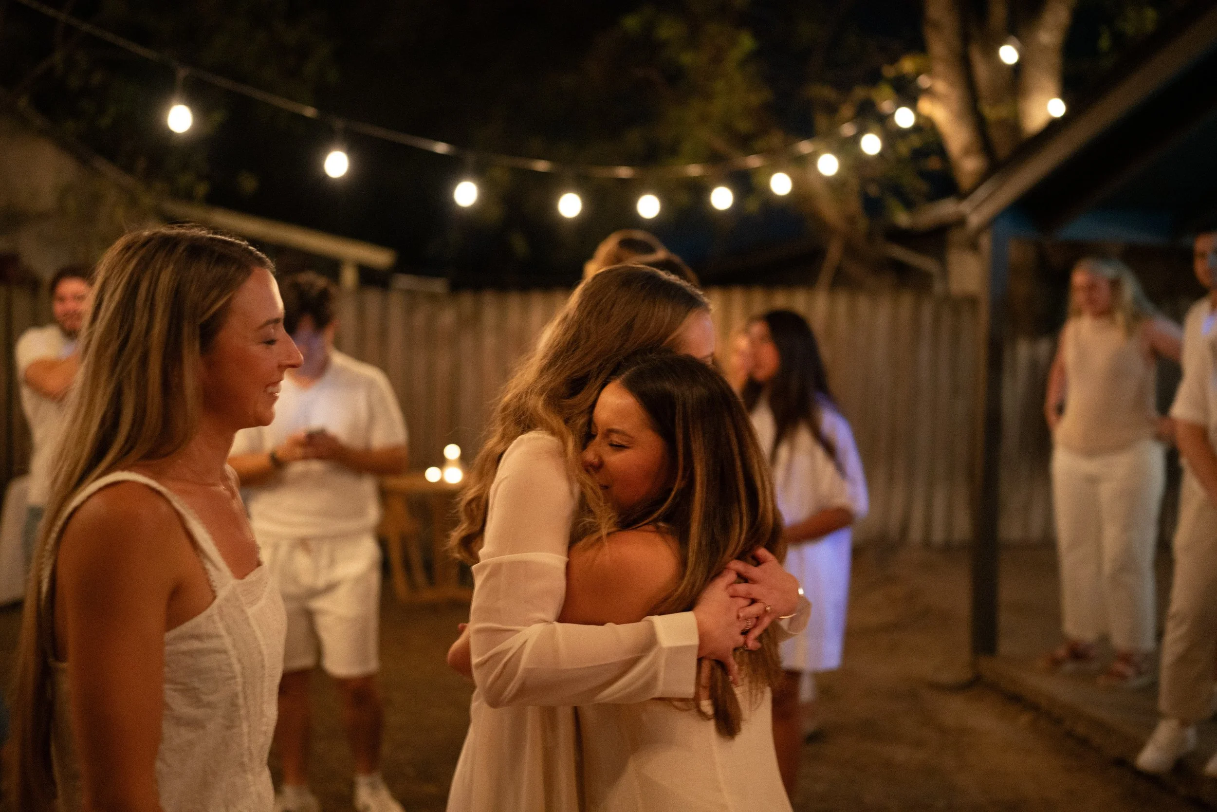 Joyful candid photos of Austin engagement celebration with friends