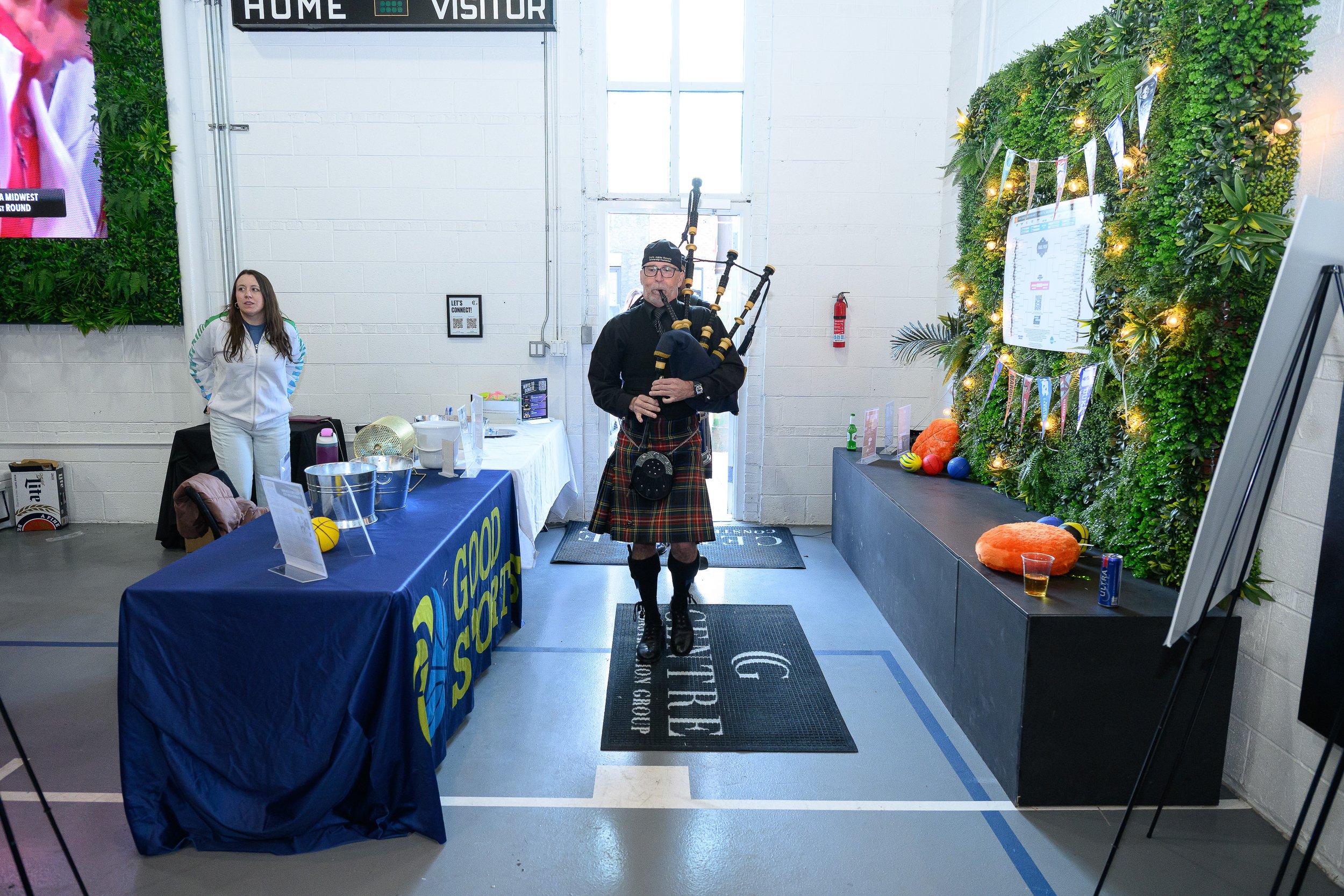 bagpipe entertainment at Centre Court Productions event space in West Loop Chicago