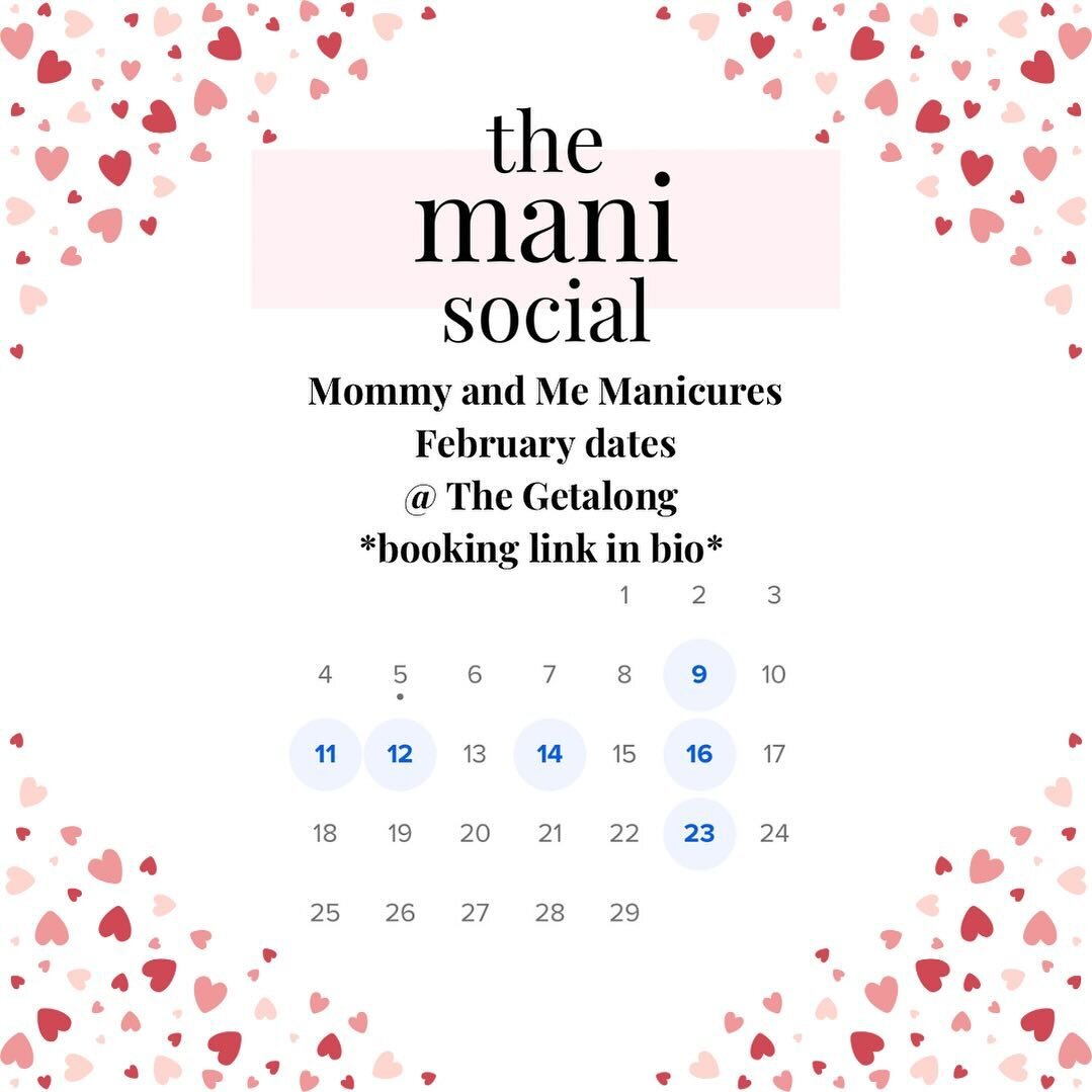 Mani friends! February dates are up @thegetalong 💅🏼 SEE YOU ALL THIS MONTH for all the pretty Valentine&rsquo;s Day and everyday looks! 🎉💕