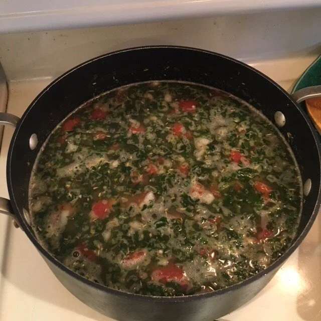 Heart healthy "pizza" soup