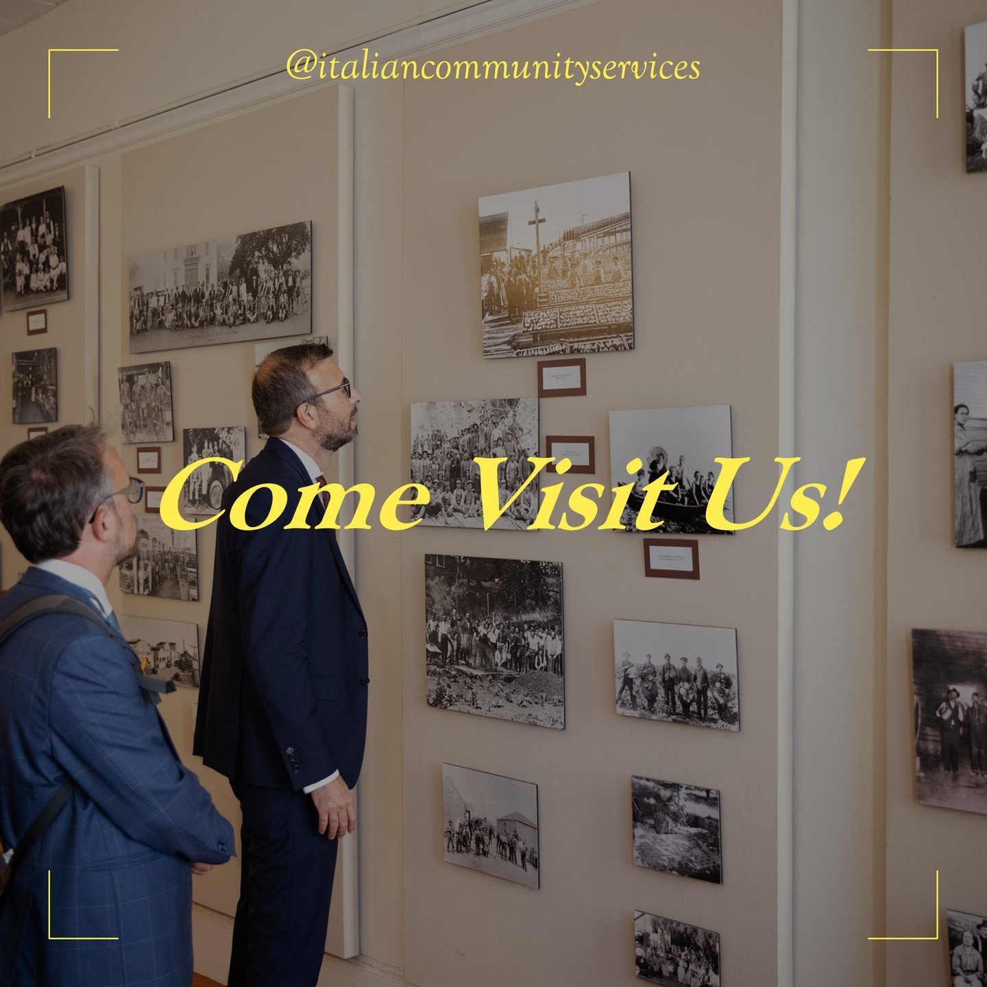 Have you heard about  Italian Community Services and want to come and visit us at Casa Fugazi? 

If you are Italian or Italian American, please  come discover our Large Heritage Room, filled with history waiting to be explored through numerous photog