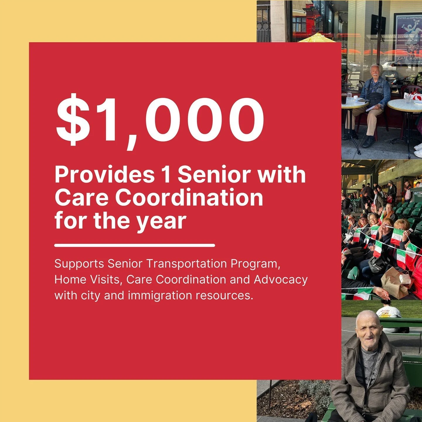 This #GivingTuesday, help us care for the seniors who shaped our community! ✨
Provide a senior with care coordination for one year!
DONATE 👉 donate.stripe.com/28og141rx9bHdck009
With a donation of $1,000, you&rsquo;ll support essential services for 