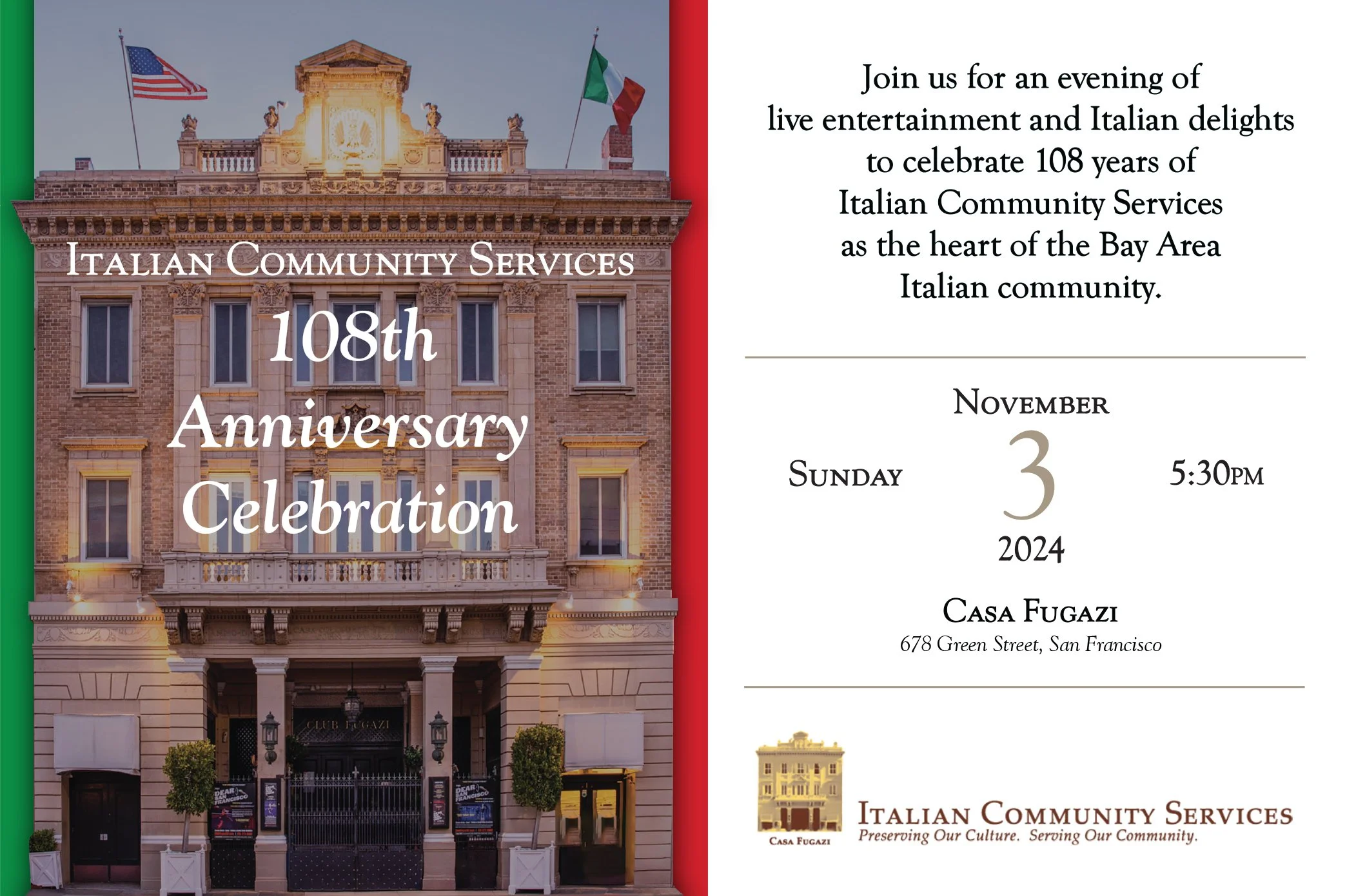 Italian Community Services 108th Anniversary Celebration