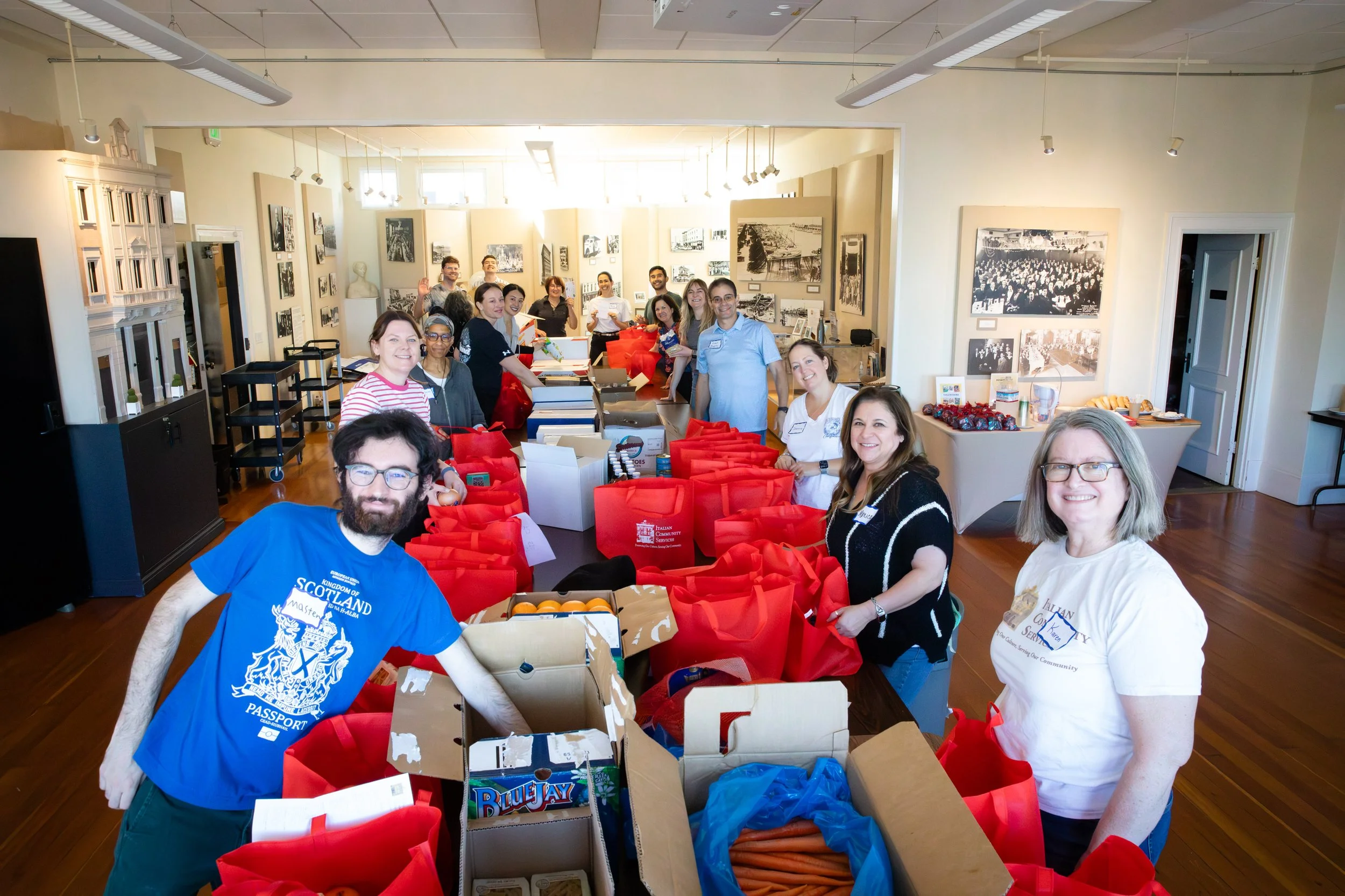 Volunteers working at Care Packages